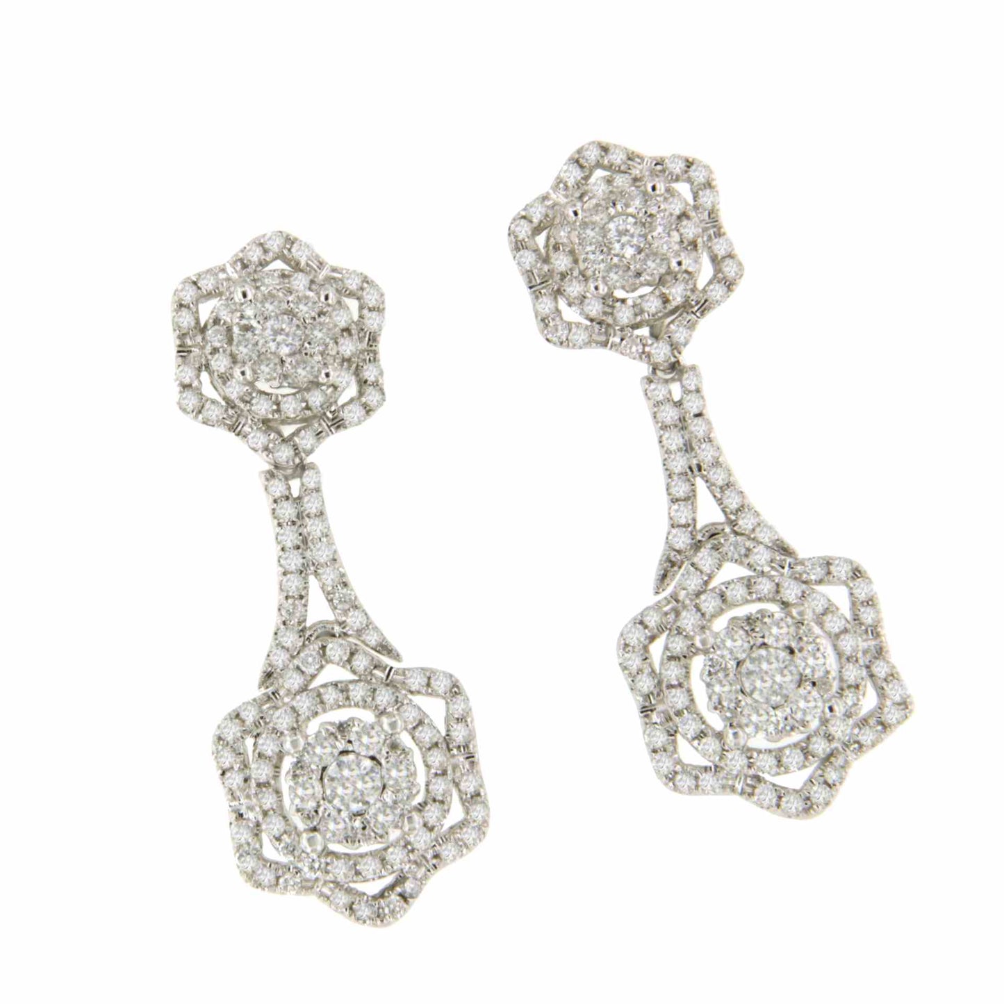 CELIA long detachable earring with diamonds in white gold