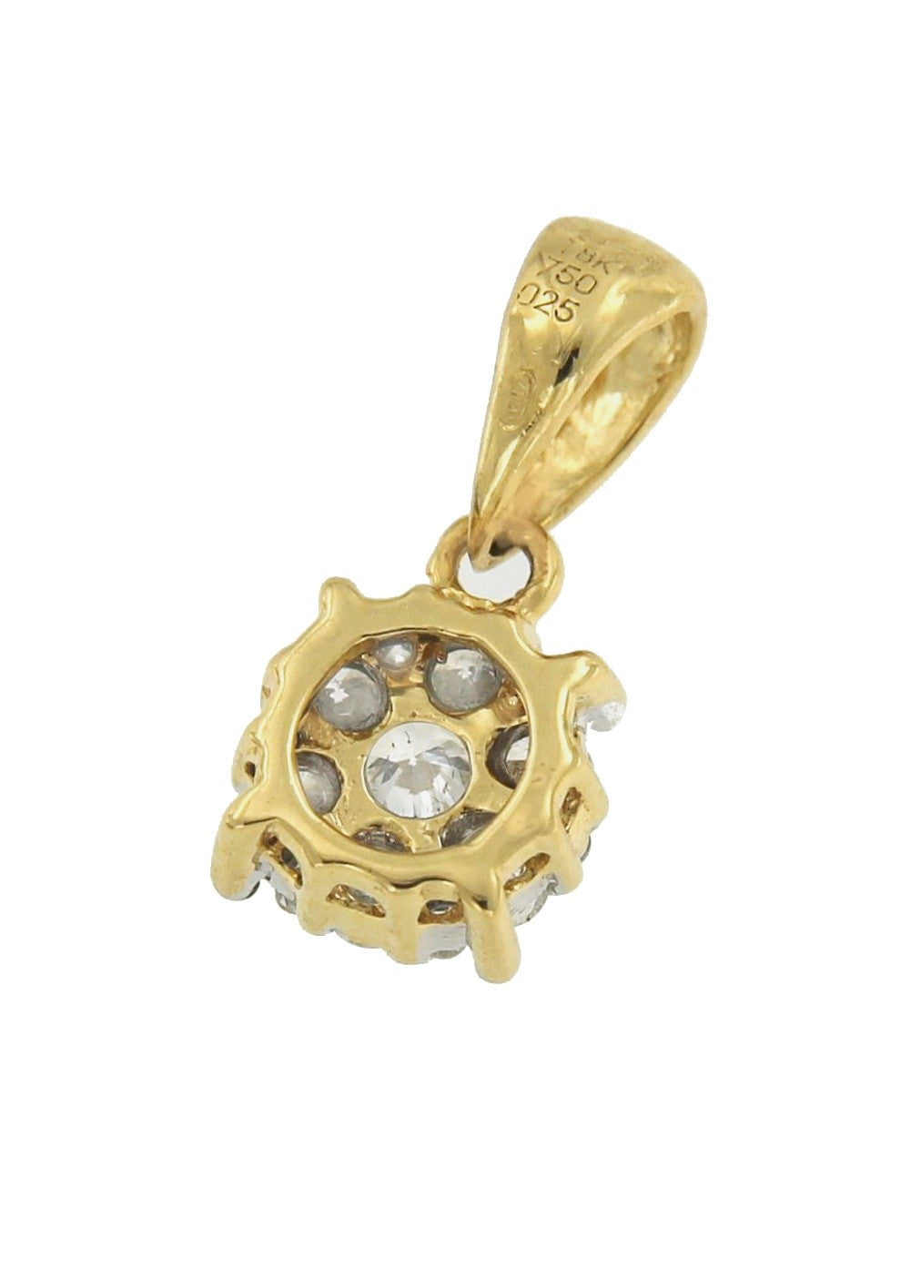 Colgante NERMIN de oro blanco con brillante y asa en oro amarillo - Roman Joyero