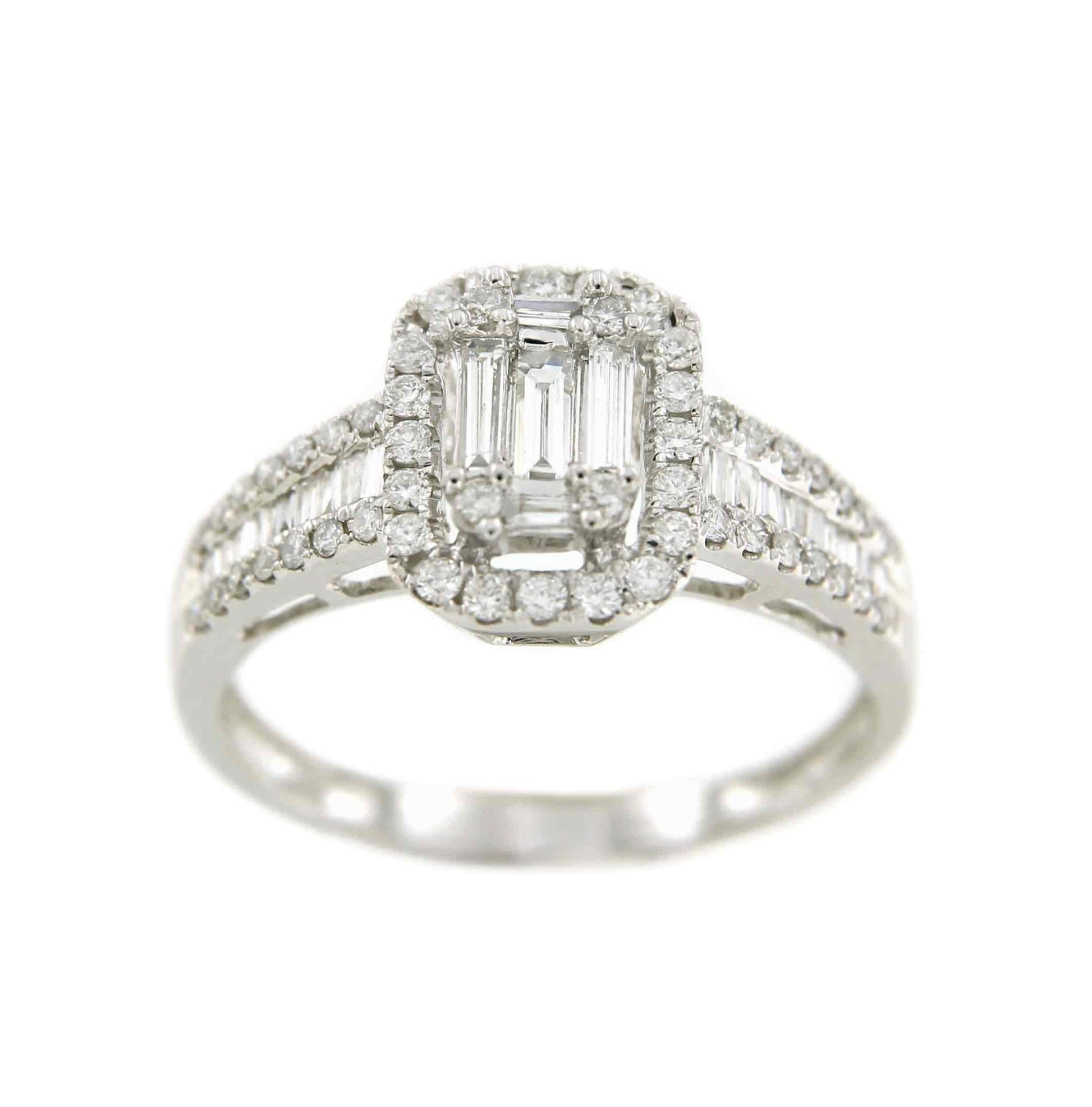 Anillo NIMET de oro blanco con diamantes en distintas tallas - Roman Joyero