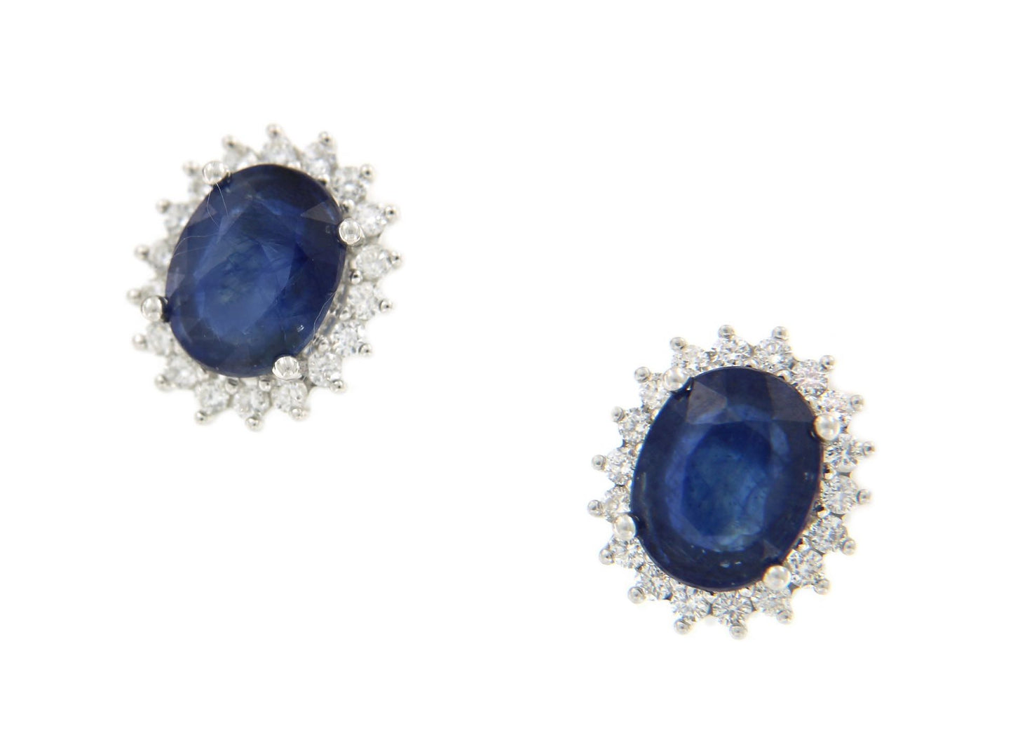 Pendientes NURTEN en oro blanco con zafiros y brillantes - Roman Joyero