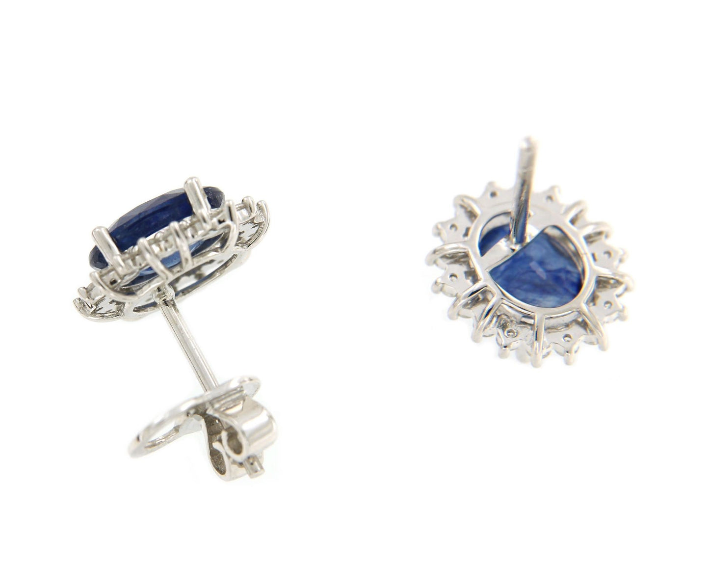 Pendientes NURTEN en oro blanco con zafiros y brillantes - Roman Joyero