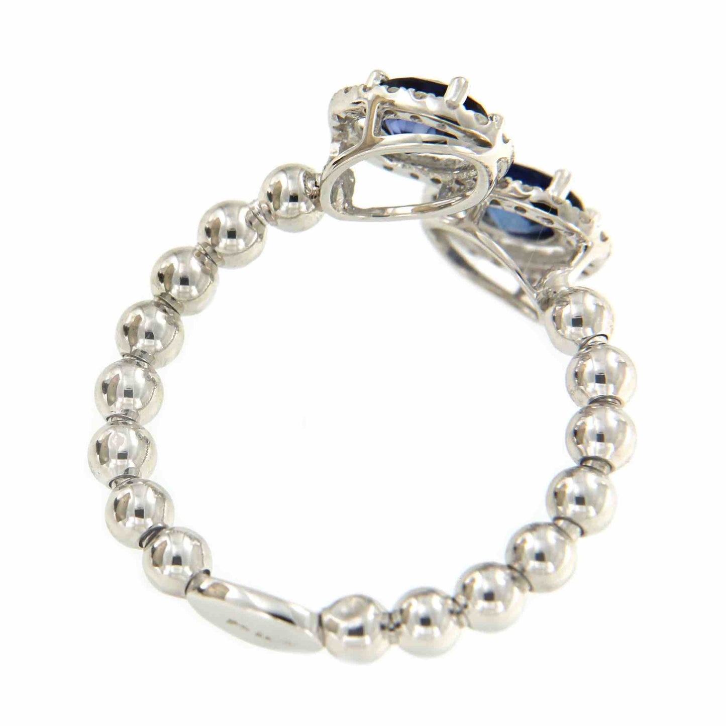 Anillo SAFIYE de oro blanco con brillantes y esmeraldas o zafiros