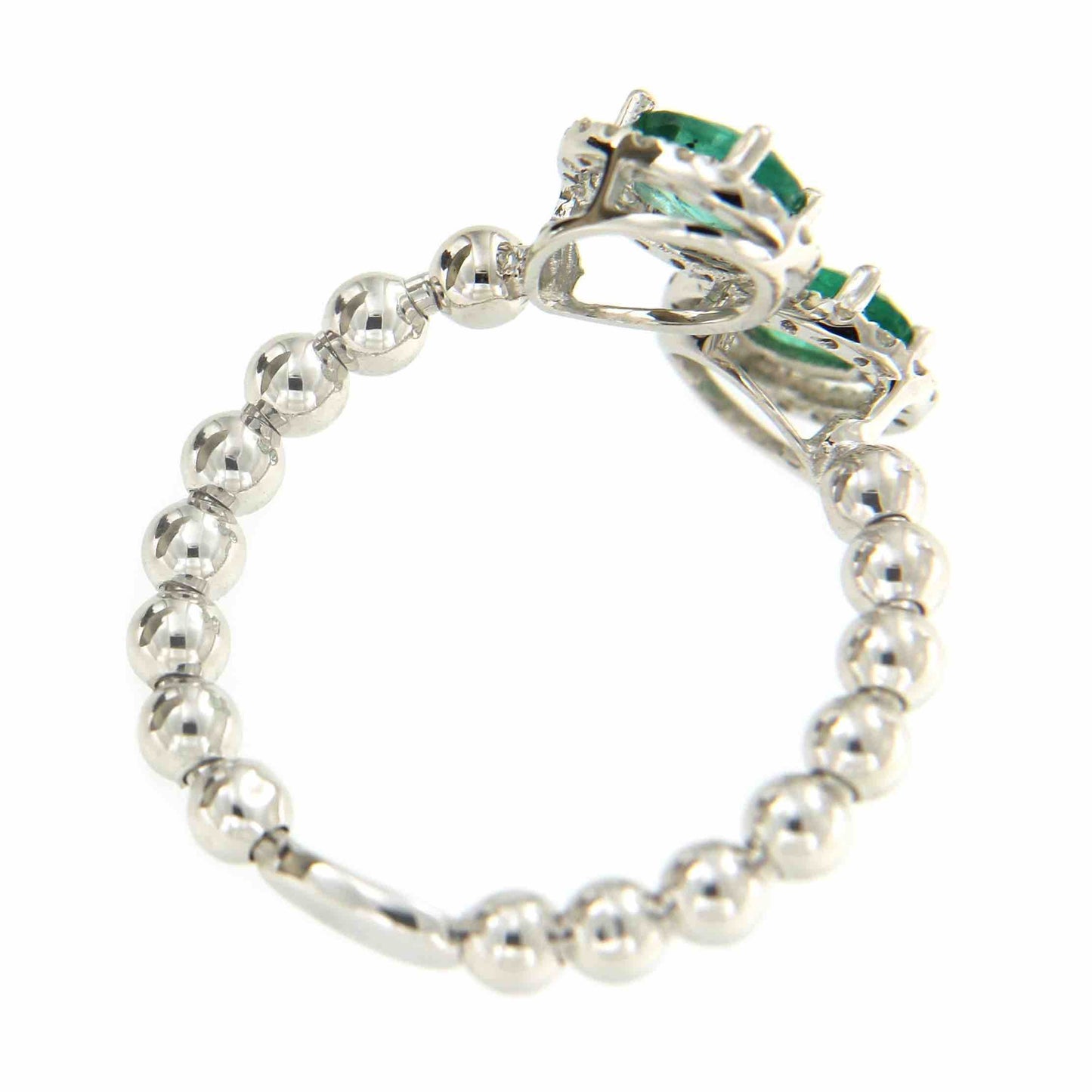 Anillo SAFIYE de oro blanco con brillantes y esmeraldas o zafiros