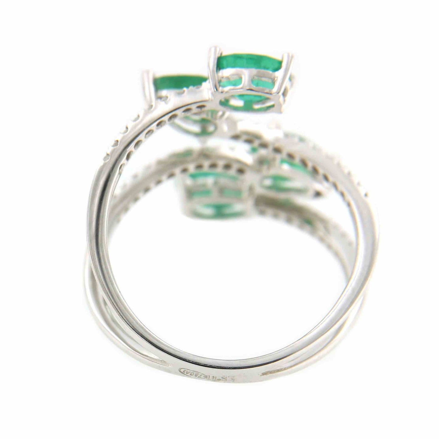 Anillo SEDA de oro blanco o amarillo con rubí o esmeralda y brillante