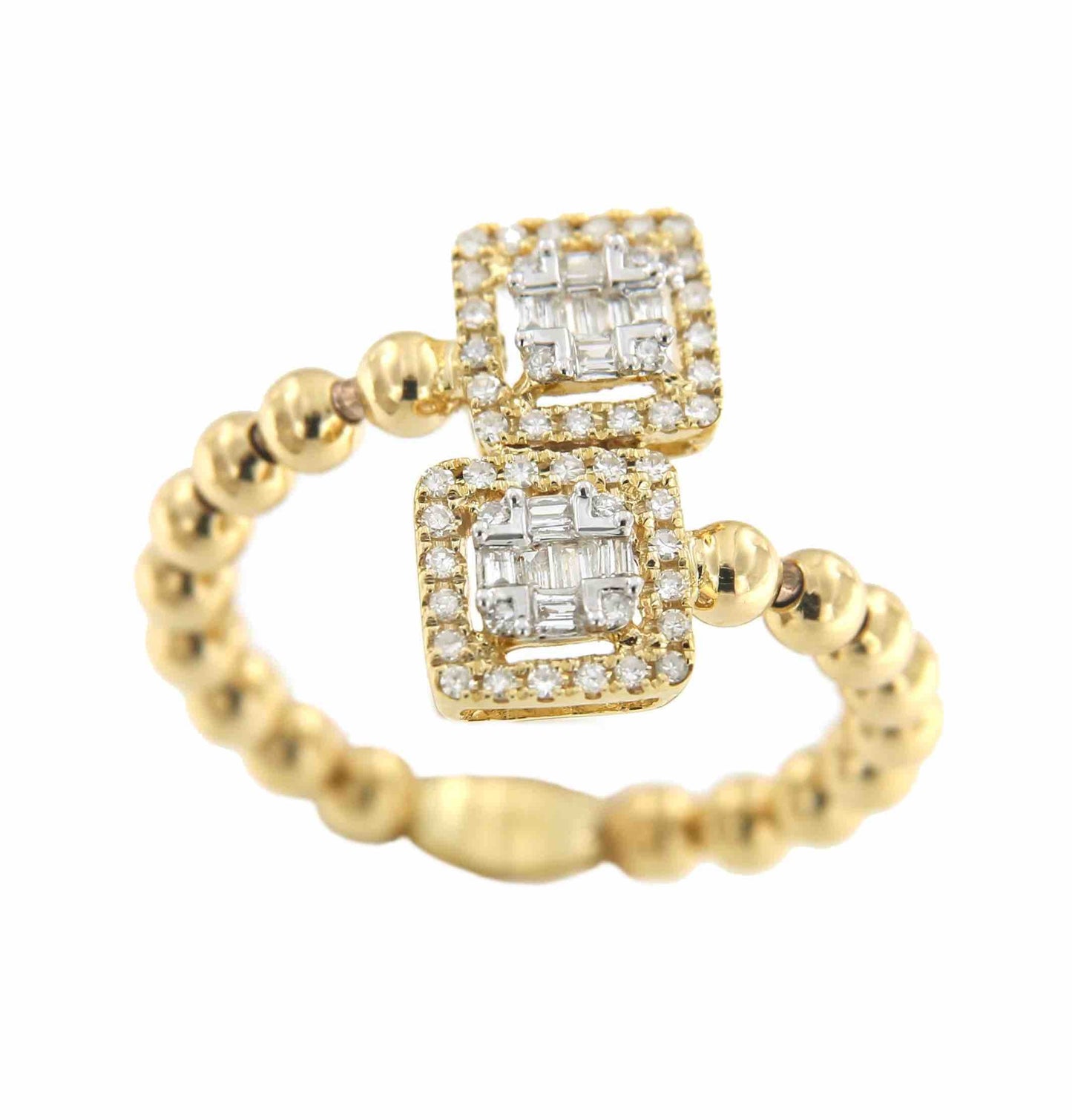 Anillo SEBNEM de oro amarillo o blanco con brillantes y baguettes