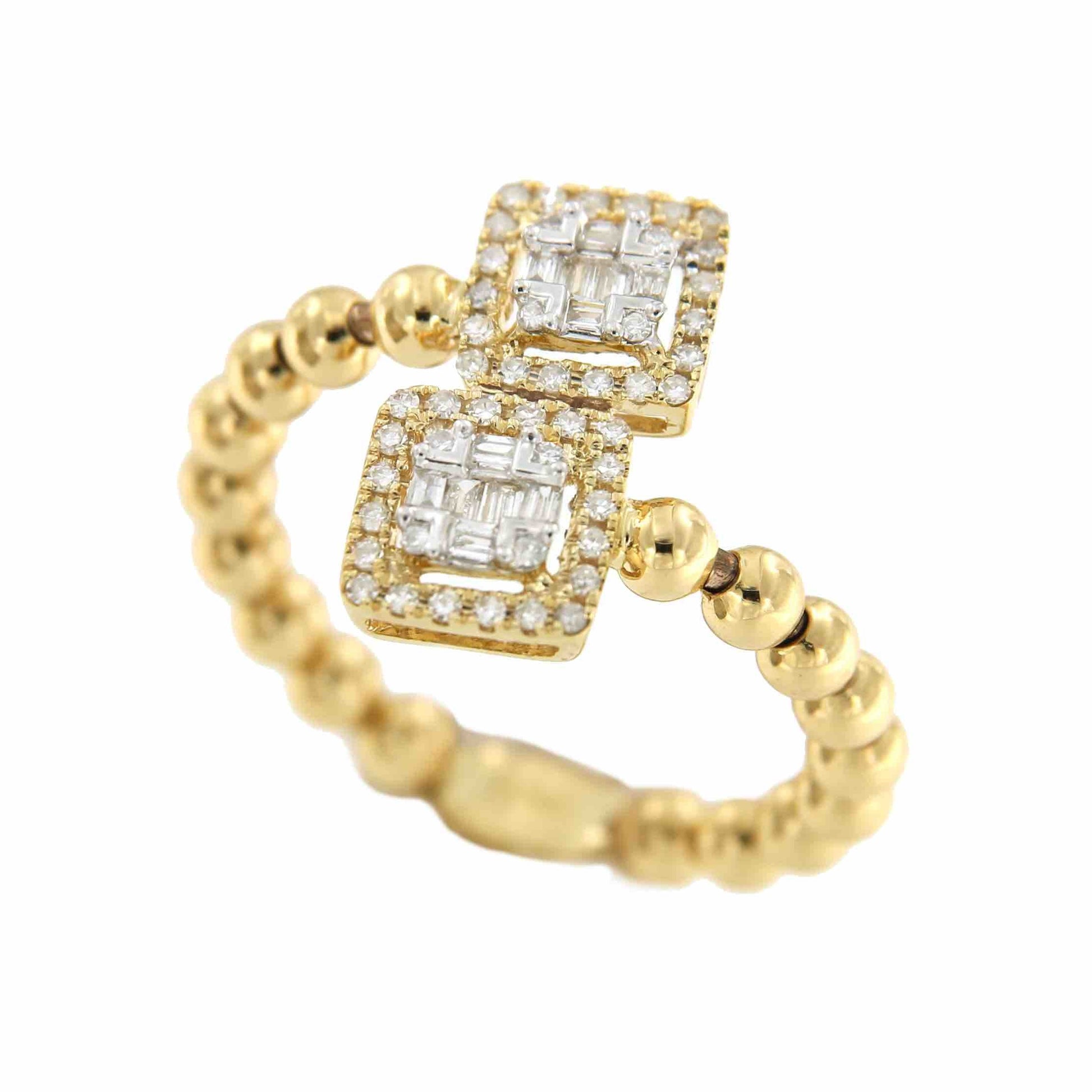 Anillo SEBNEM de oro amarillo o blanco con brillantes y baguettes