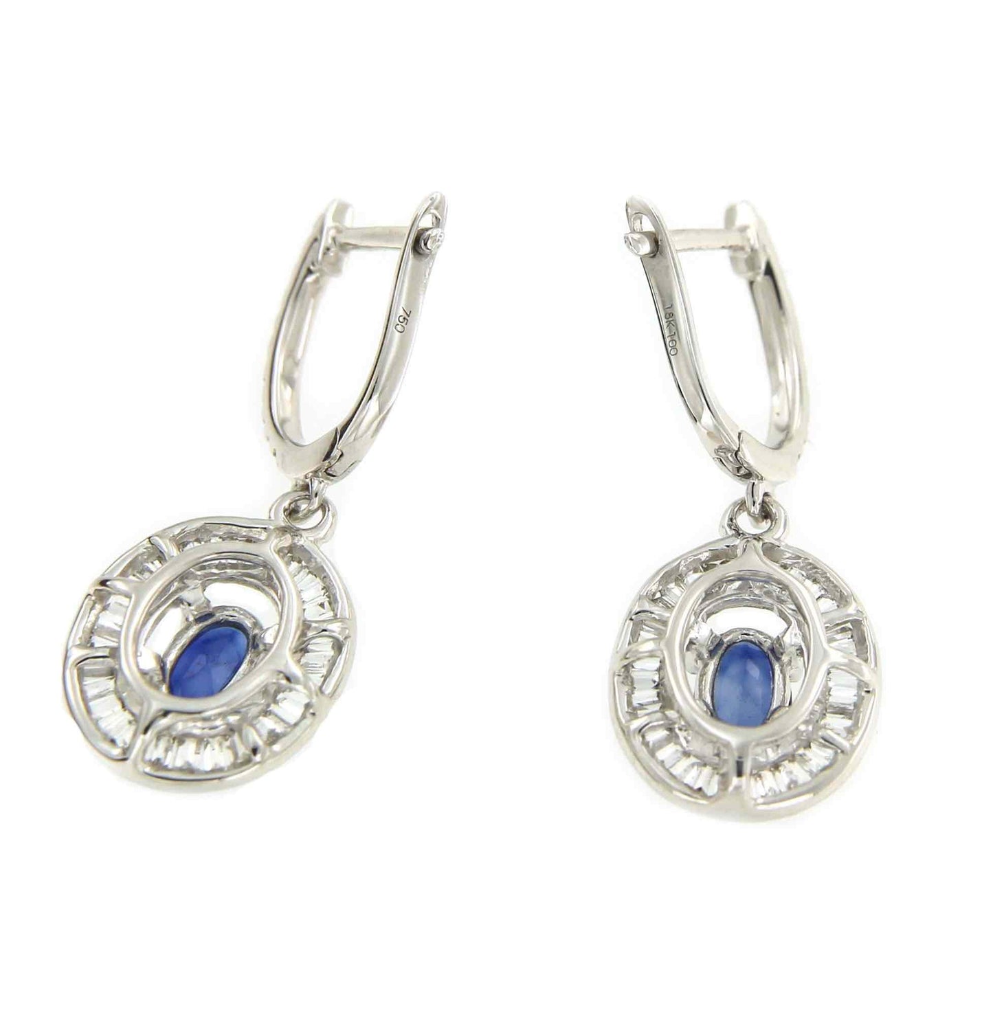 Pendientes SEDEF de oro blanco con diamantes y esmeralda, rubí o zafiro