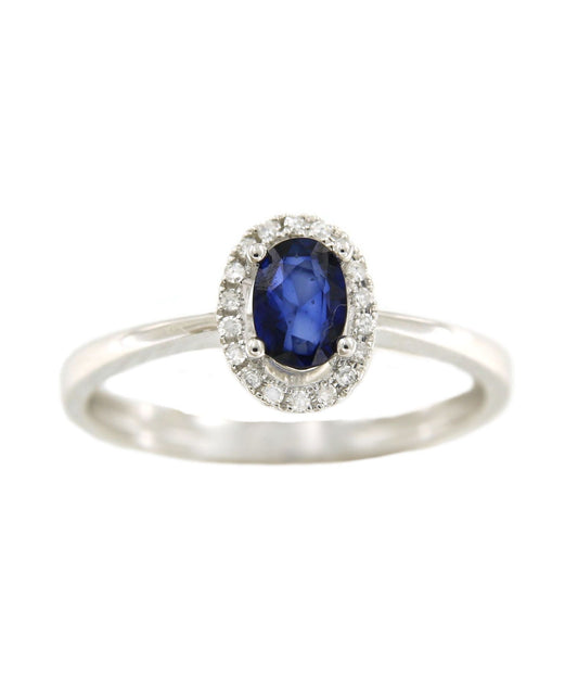 Anillo SERPIL en oro blanco con brillantes y esmeralda, rubí o zafiro