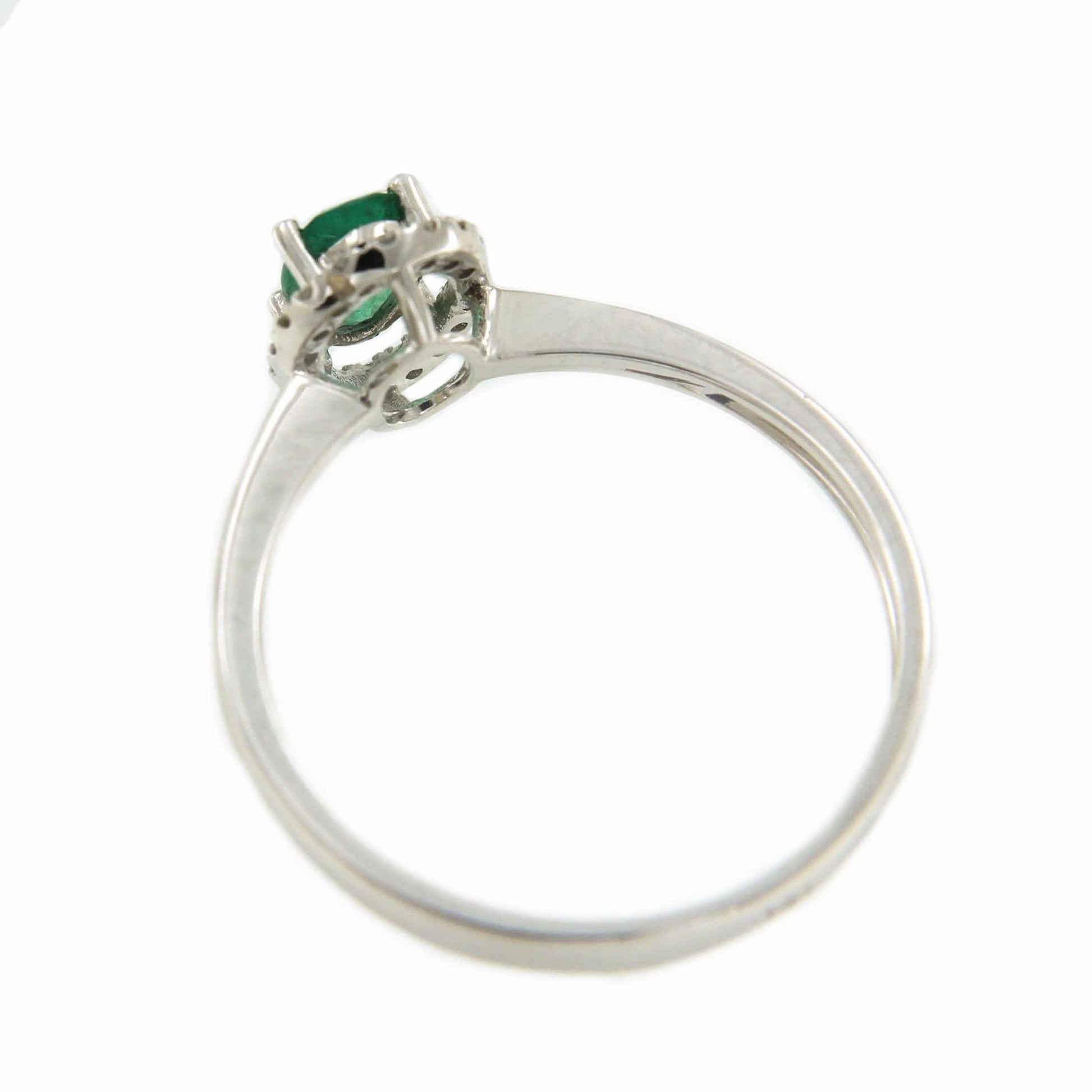 Anillo SERPIL en oro blanco con brillantes y esmeralda, rubí o zafiro