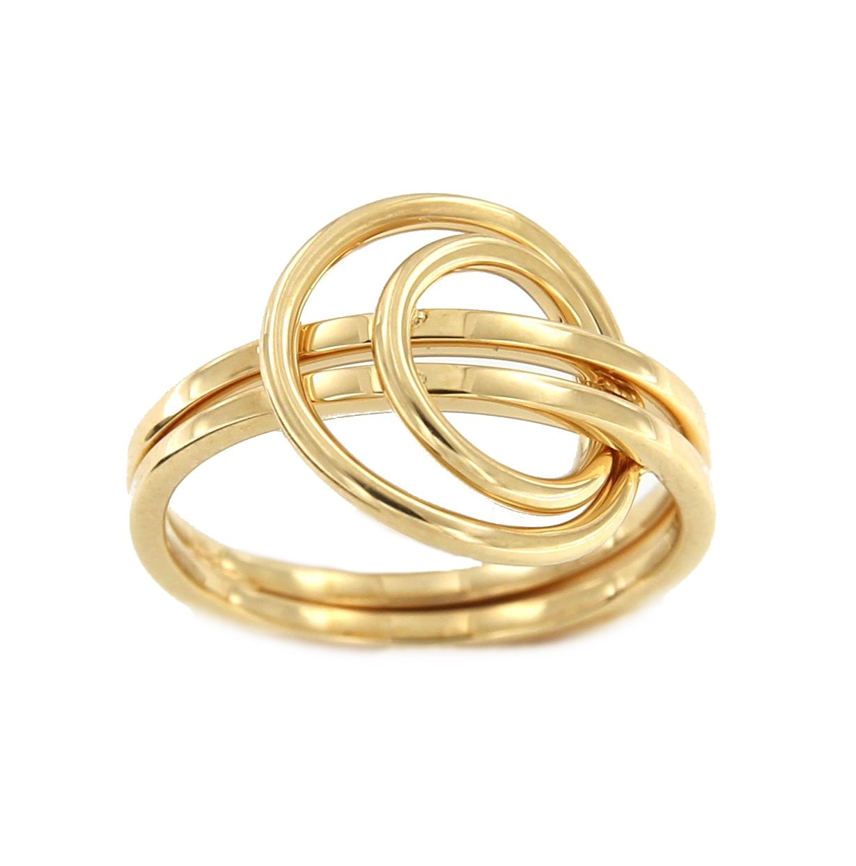 Anillo doble TUBA en oro amarillo de 18 kilates con 2 círculos - Roman Joyero
