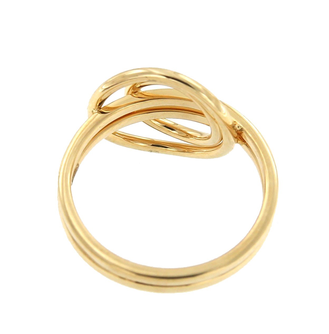 Anillo doble TUBA en oro amarillo de 18 kilates con 2 círculos - Roman Joyero