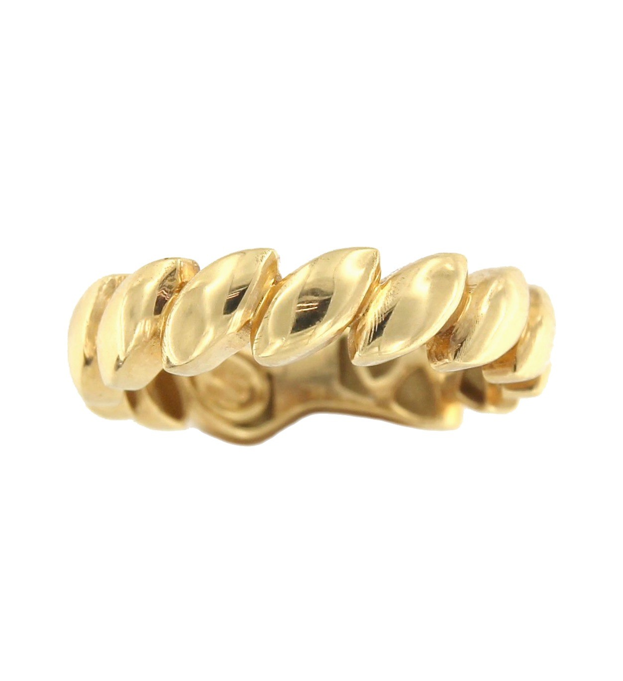 Anillo TULAY en oro amarillo de 18 kilates con gallones - Roman Joyero