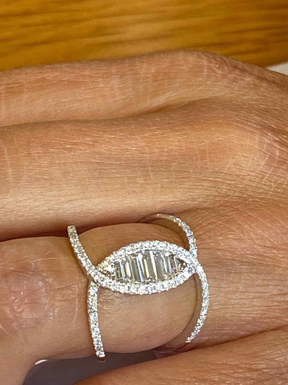 ABSALON, anillo de oro blanco con diamantes - Roman Joyero