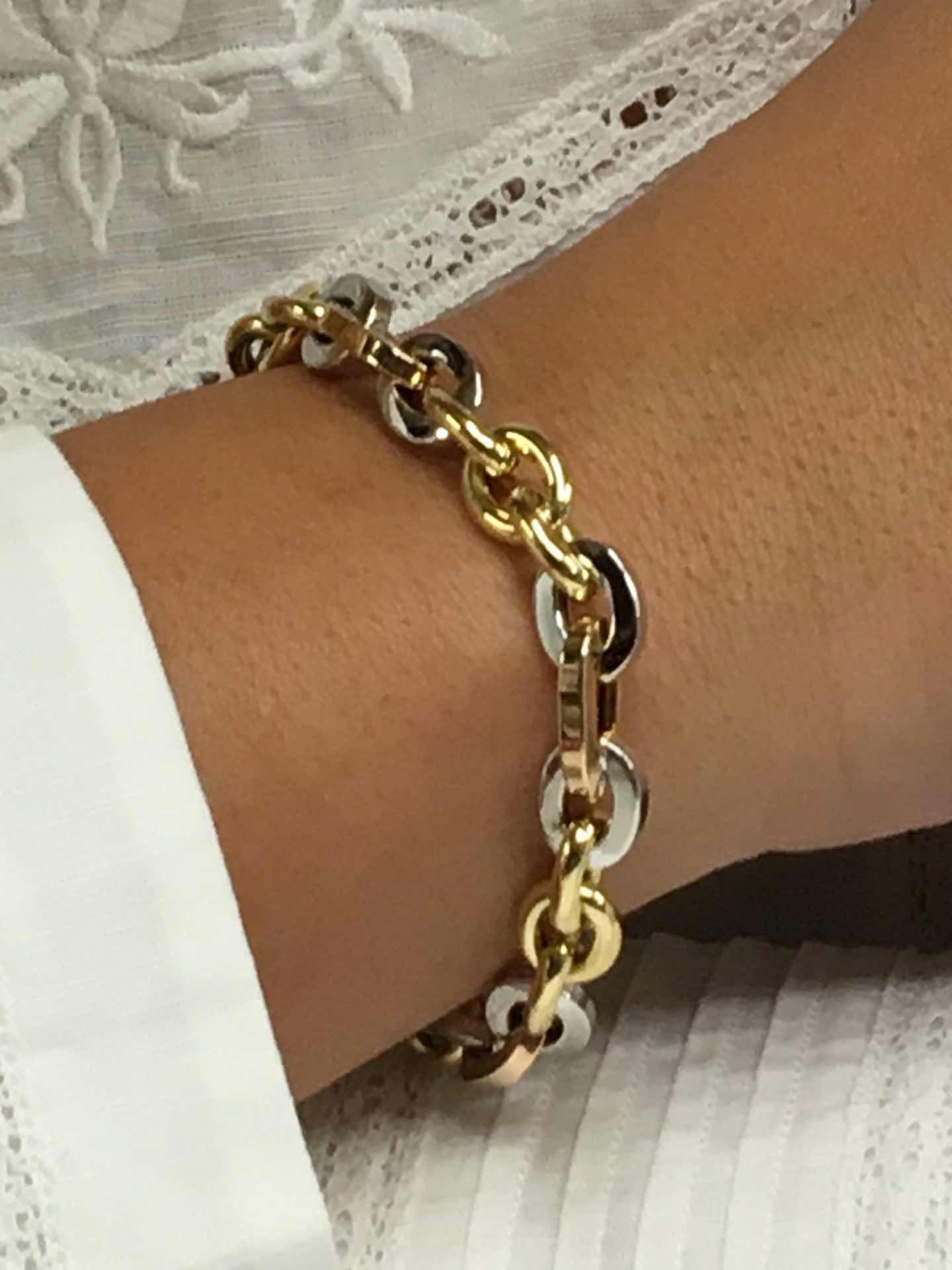 Pulsera BALIK eslabones en diferentes colores de oro de 18 ktes - Roman Joyero