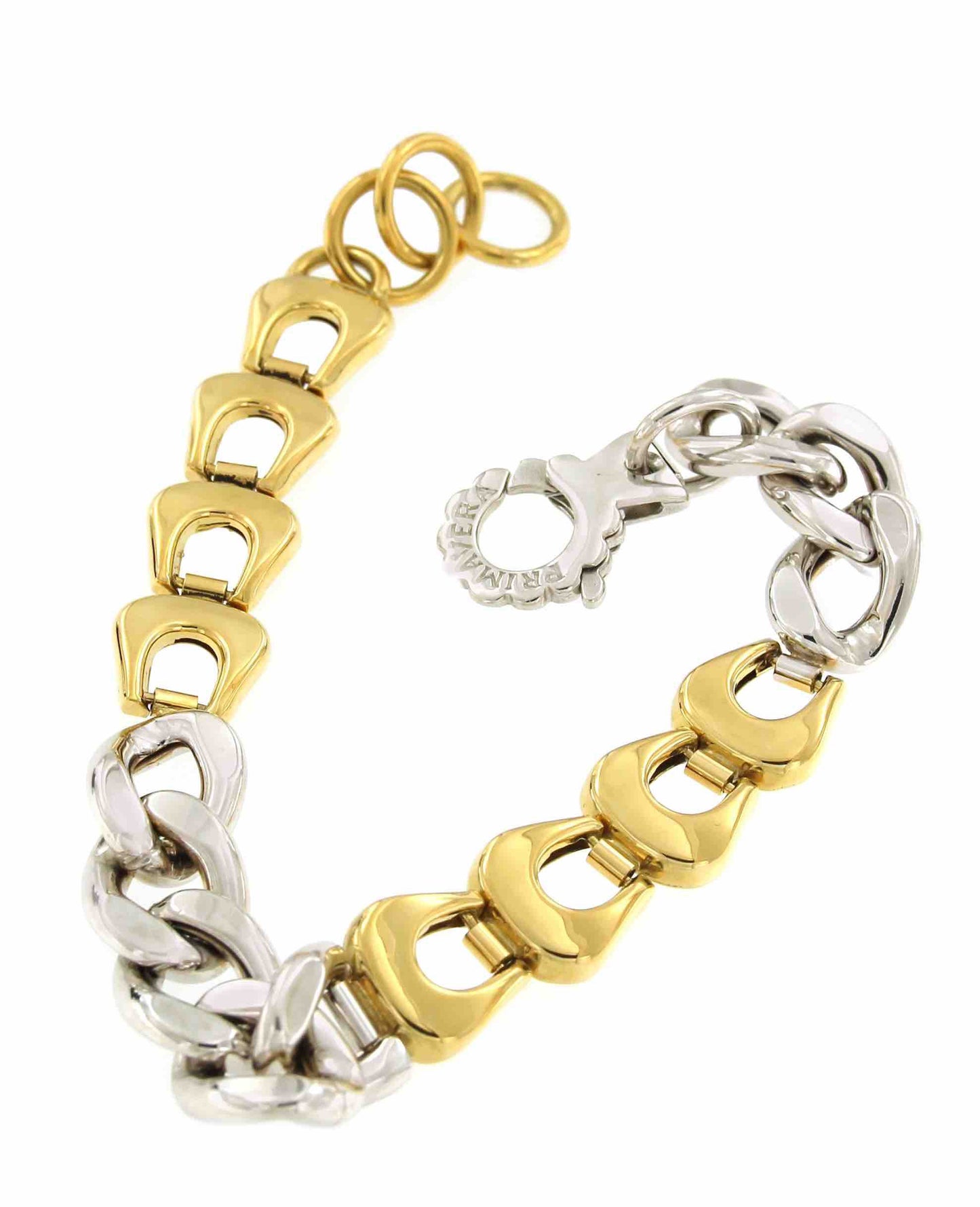Pulsera RUZU en dos colores de oro 18 kts blanco y amarillo
