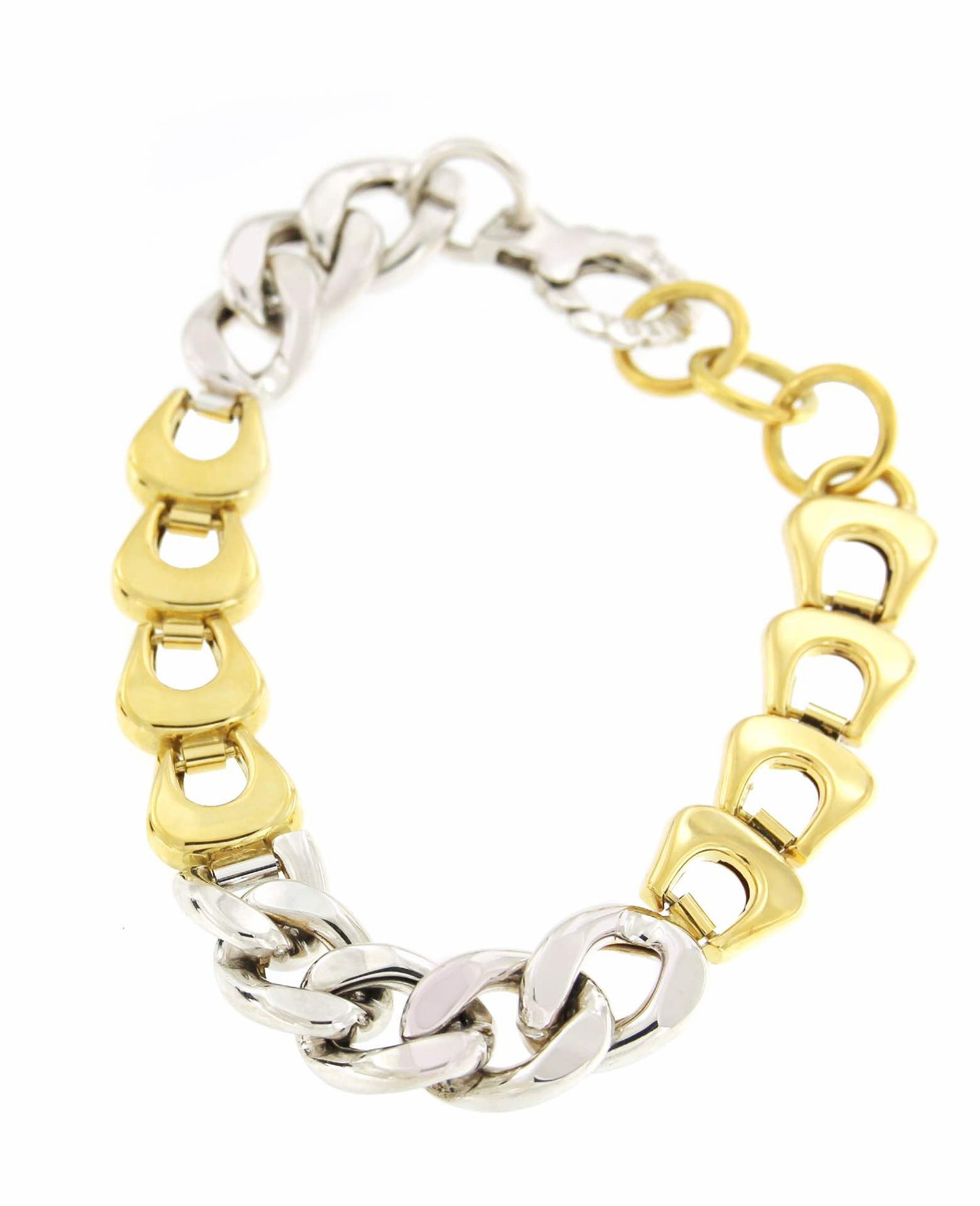 Pulsera RUZU en dos colores de oro 18 kts blanco y amarillo
