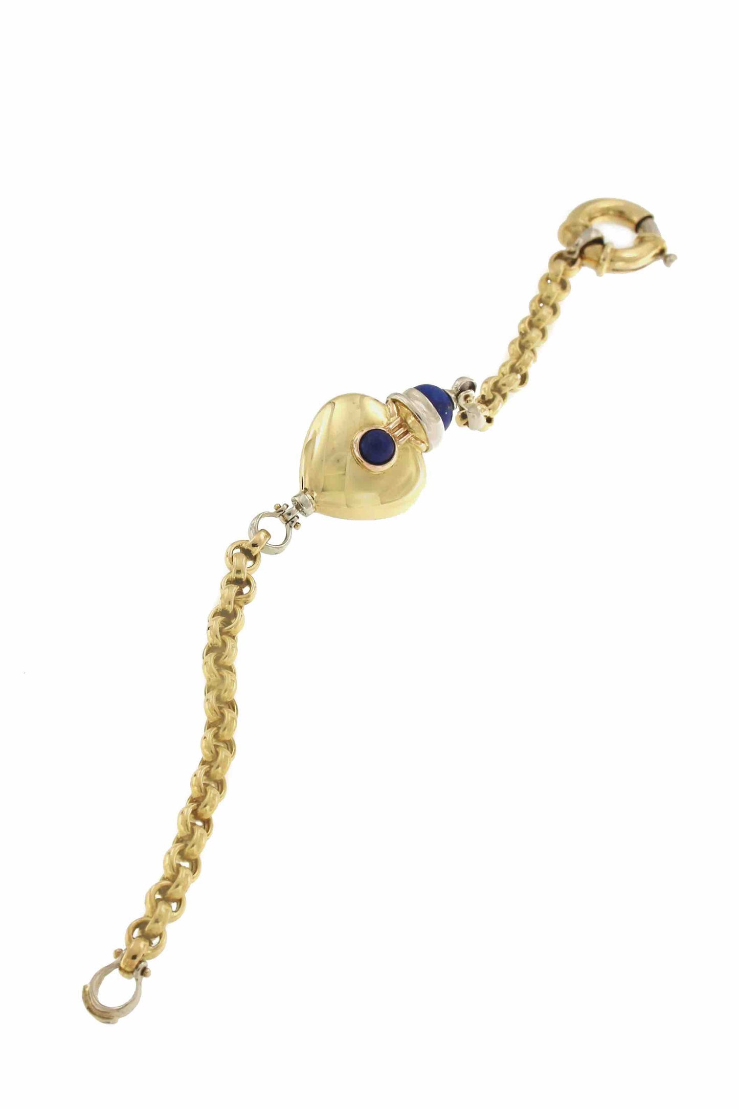 Pulsera KURT nueva en oro de 18 ktes con corazón y lapislázuli