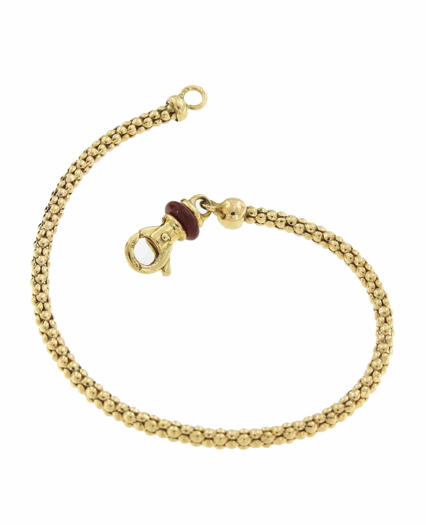 Pulsera DEMIR cadena redondeada y enganchada en oro amarillo