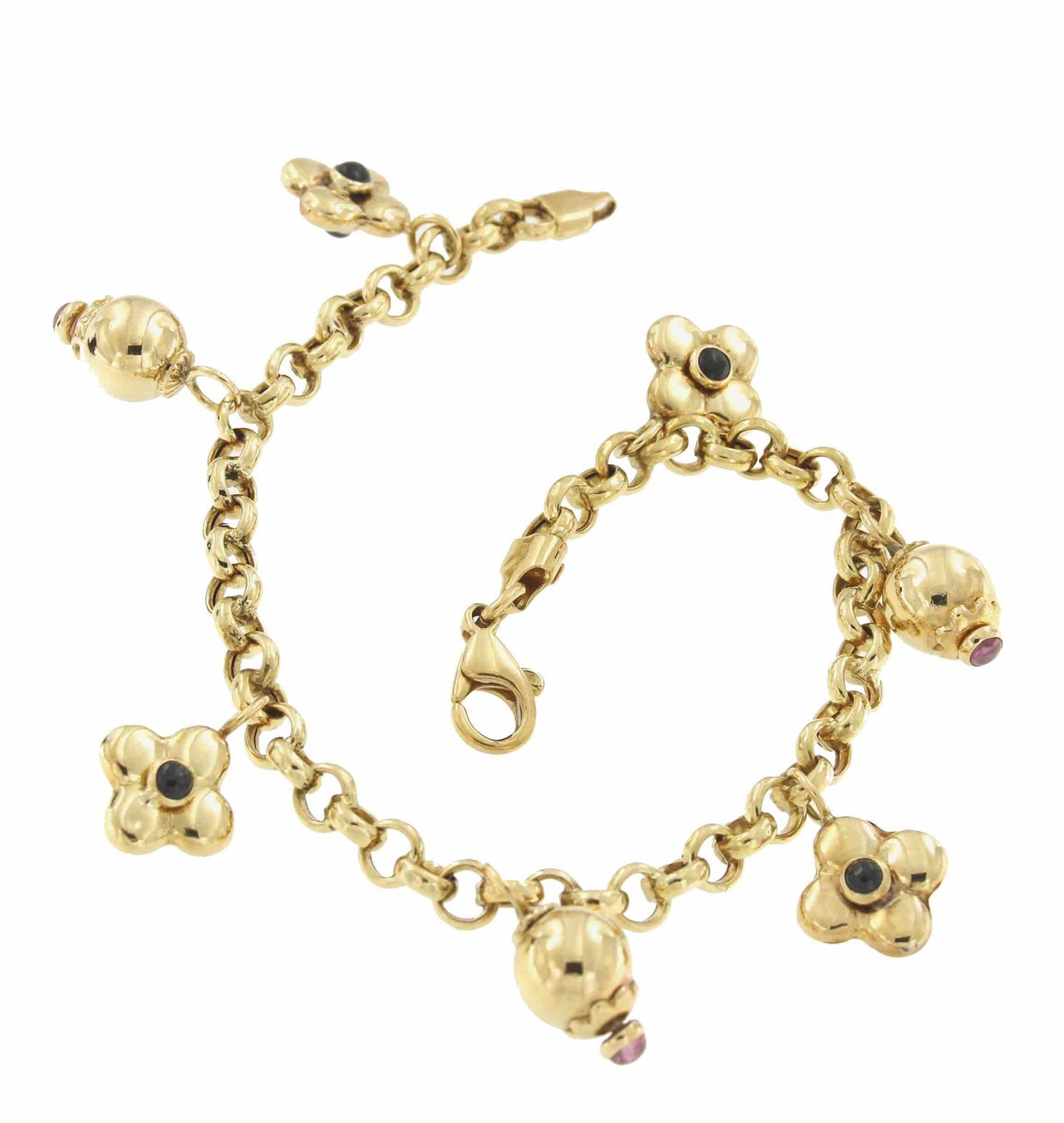 Pulsera LEKE con dijes que cuelgan en oro amarillo de 18 ktes