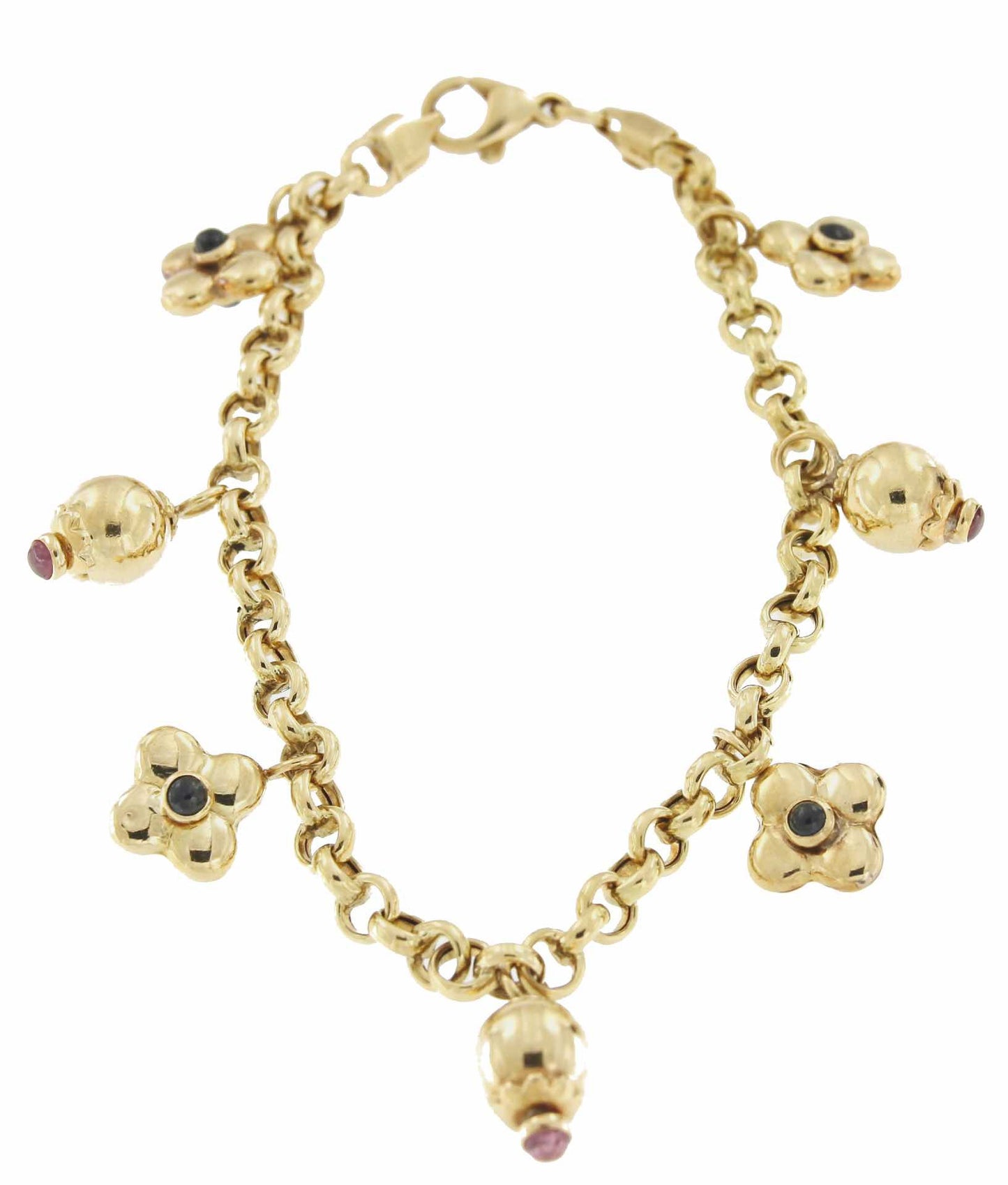 Pulsera LEKE con dijes que cuelgan en oro amarillo de 18 ktes