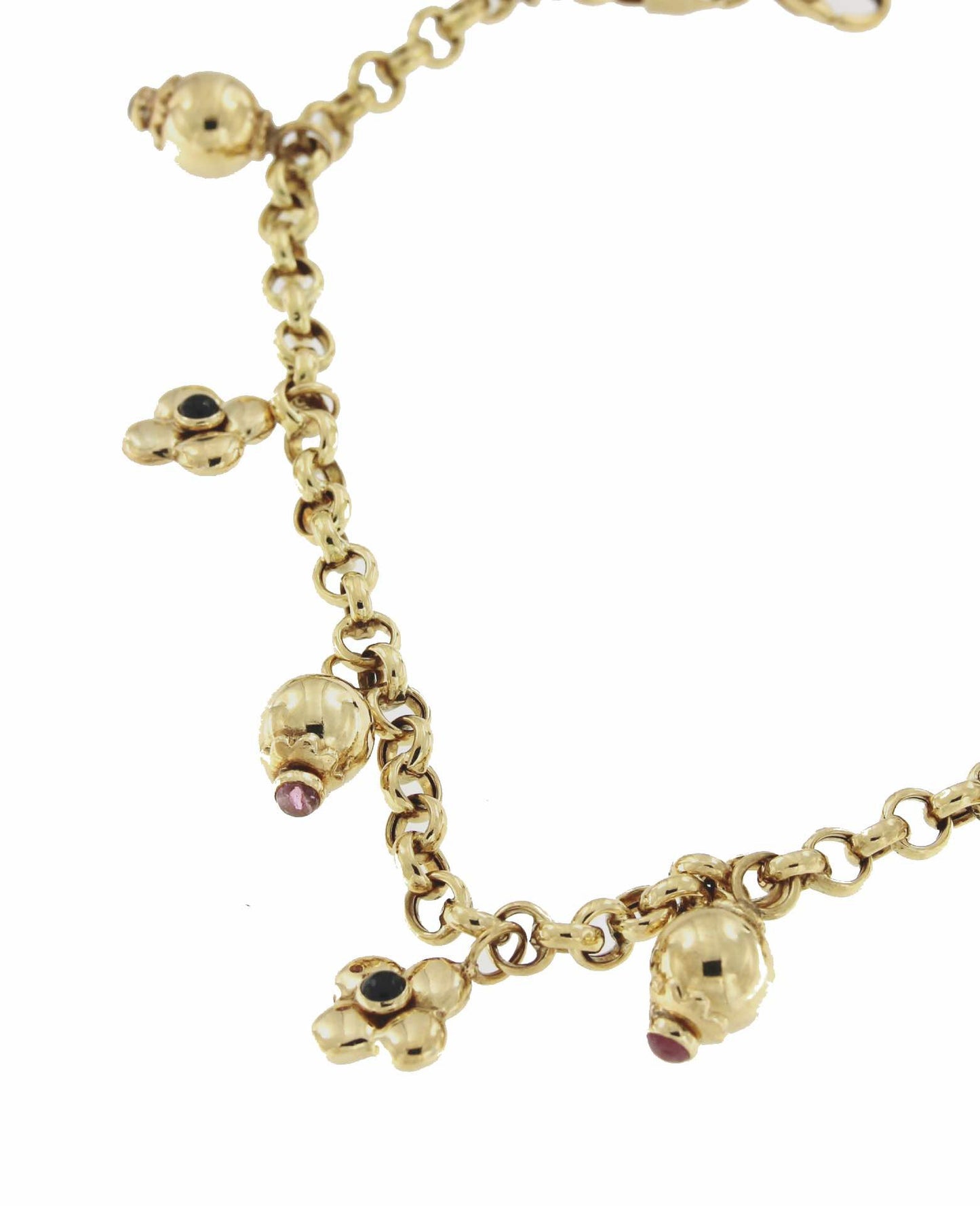 Pulsera LEKE con dijes que cuelgan en oro amarillo de 18 ktes