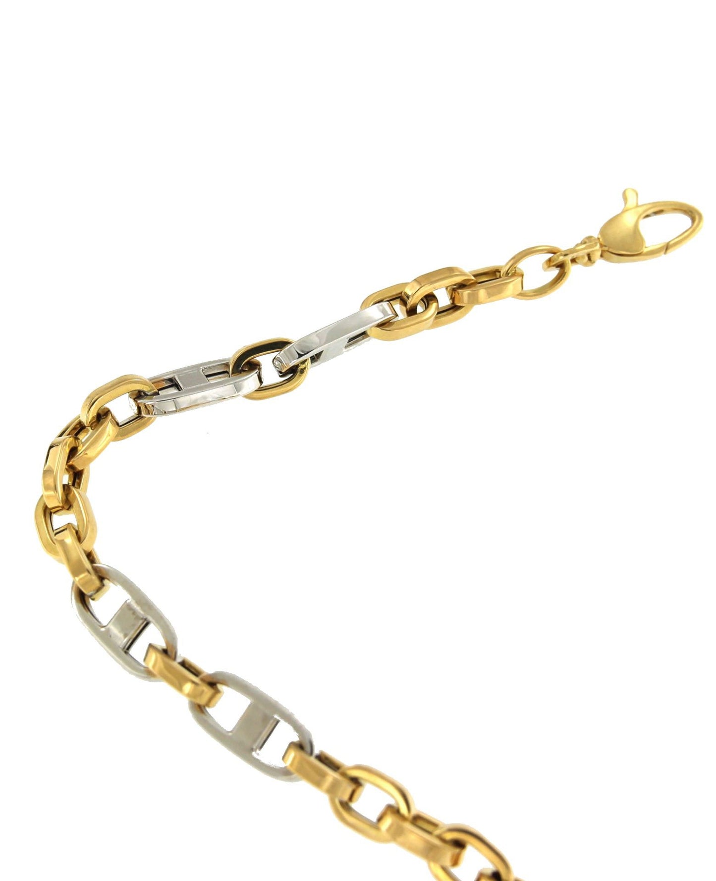 Pulsera FADIK de oro 18 ktes en blanco y amarillo tipo marinera - Roman Joyero