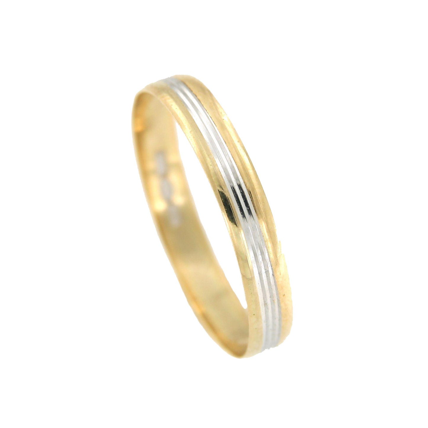 Alianza de Boda MAGNUM en dos colores de oro 18 ktes 3’40 mm - Roman Joyero