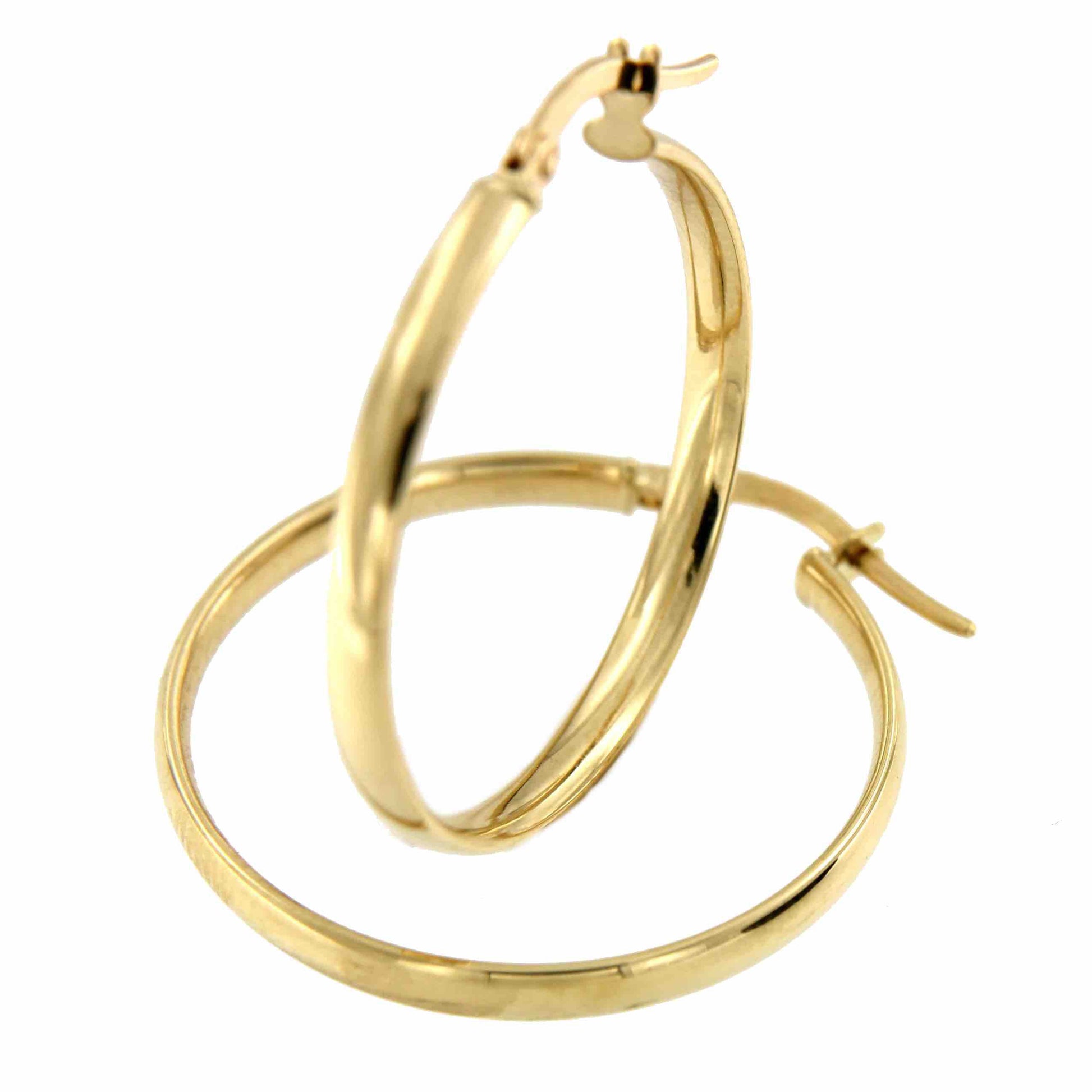 Argollas oro amarillo FIKRET huecas en 18 kilates muy ligeras - Roman Joyero