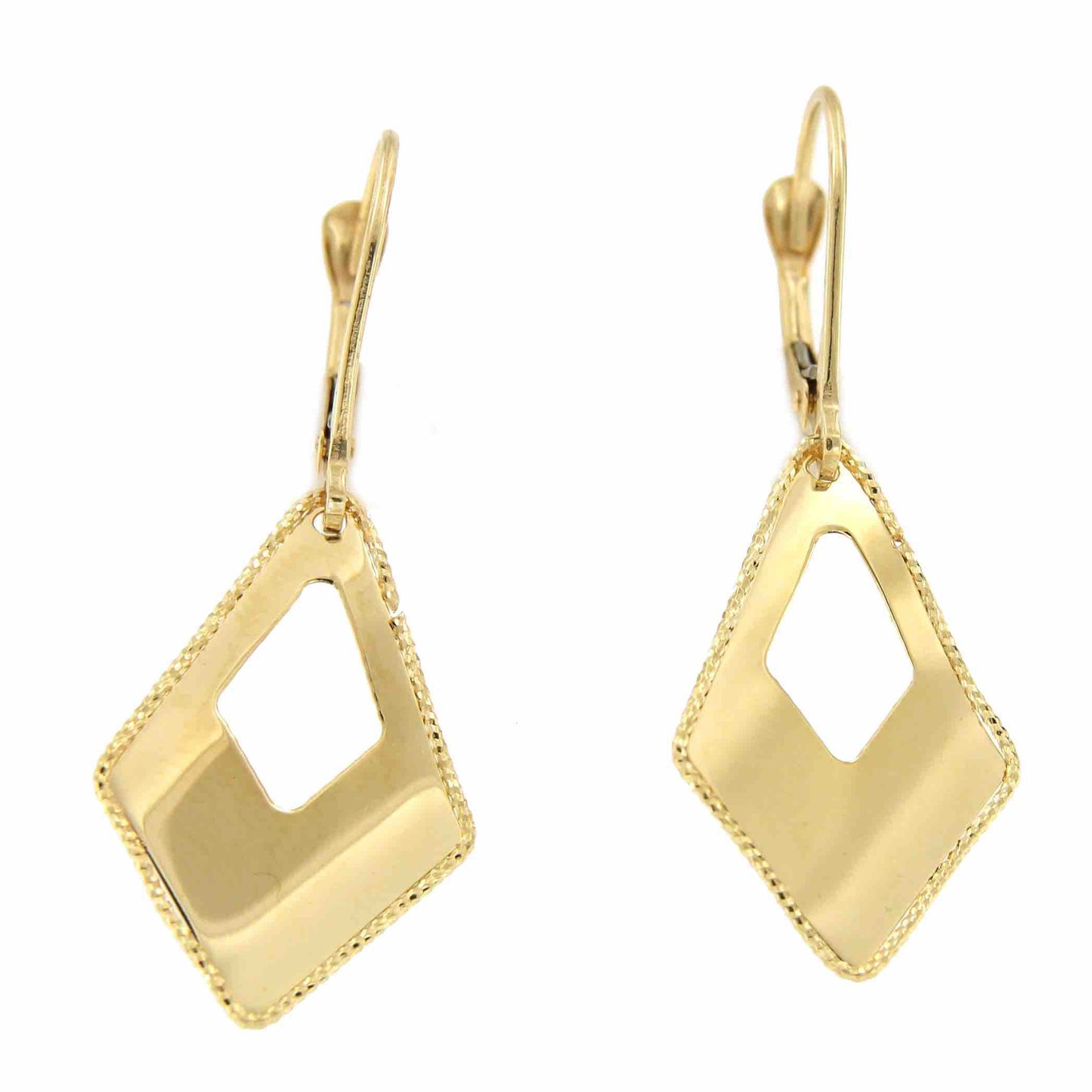 Pendientes en oro 18 ktes amarillo FURKAN con argolla que cuelga - Roman Joyero