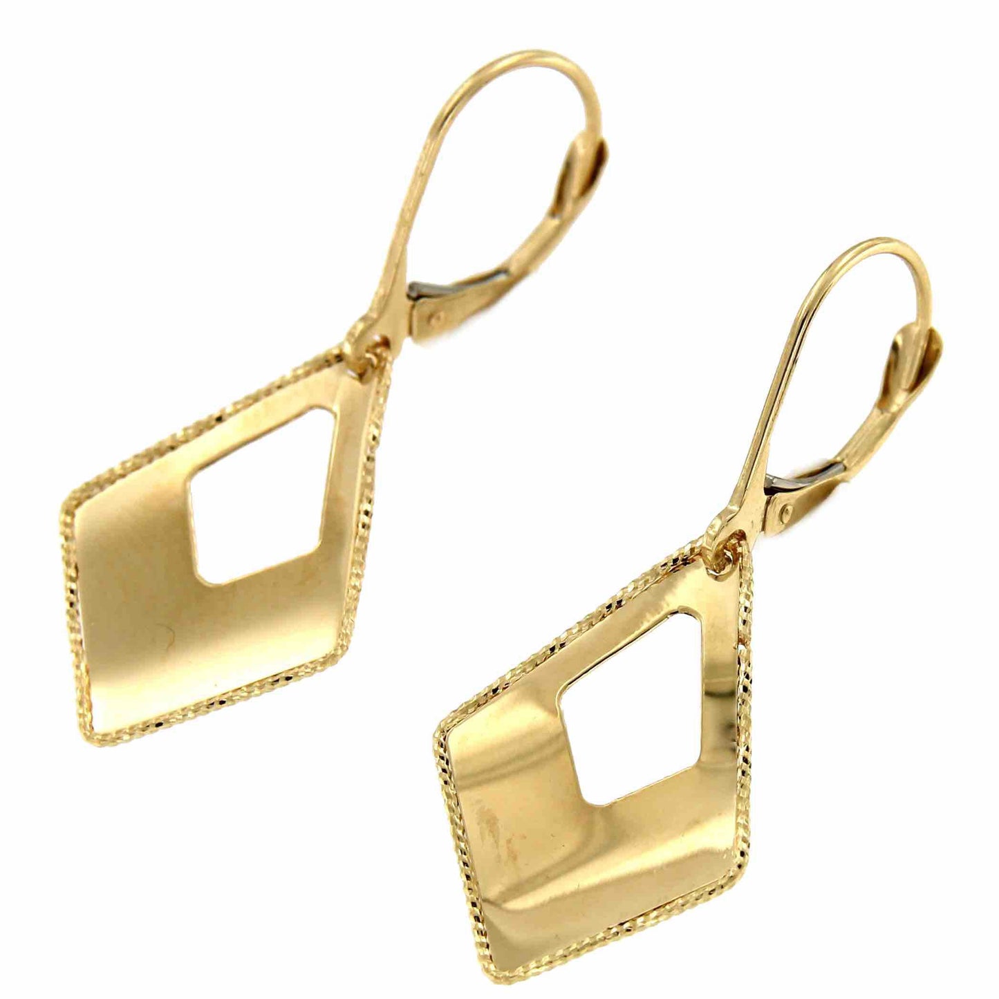 Pendientes en oro 18 ktes amarillo FURKAN con argolla que cuelga - Roman Joyero