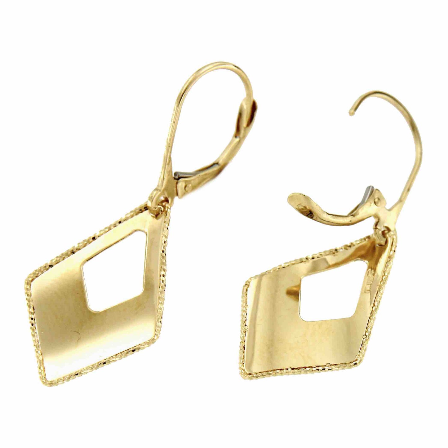Pendientes en oro 18 ktes amarillo FURKAN con argolla que cuelga - Roman Joyero