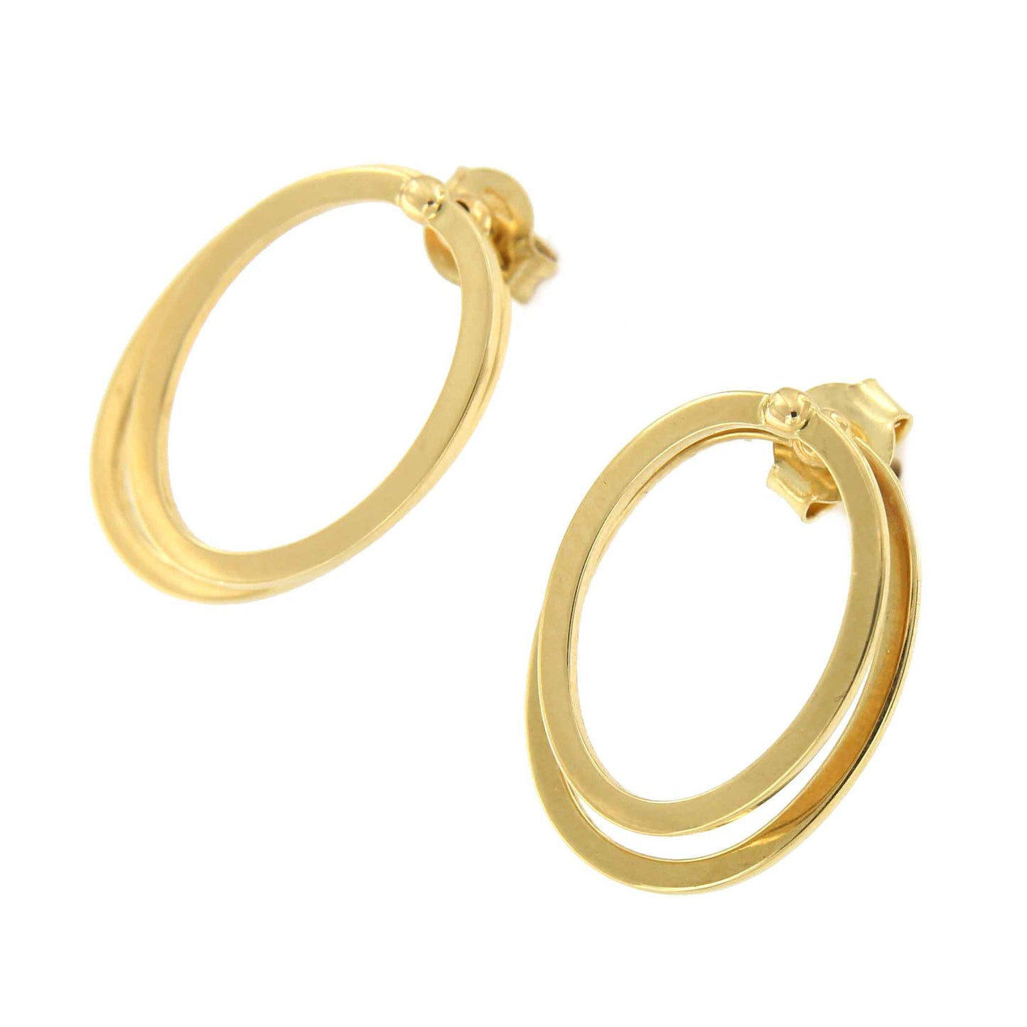 Pendientes NADINE en oro doble argolla movible y desmontable - Roman Joyero