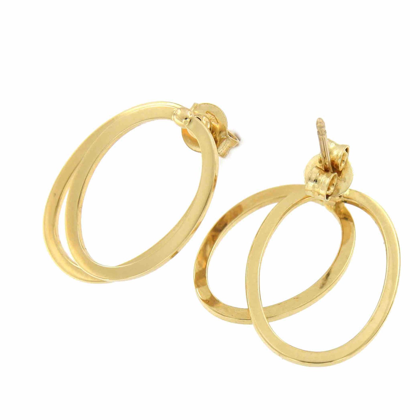 Pendientes NADINE en oro doble argolla movible y desmontable - Roman Joyero