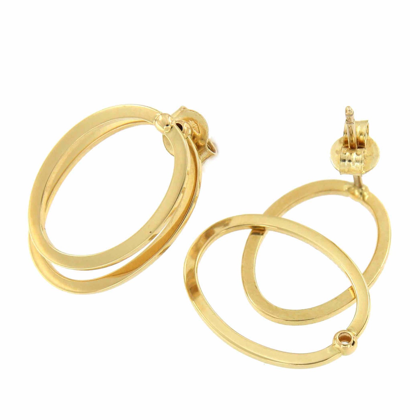 Pendientes NADINE en oro doble argolla movible y desmontable - Roman Joyero