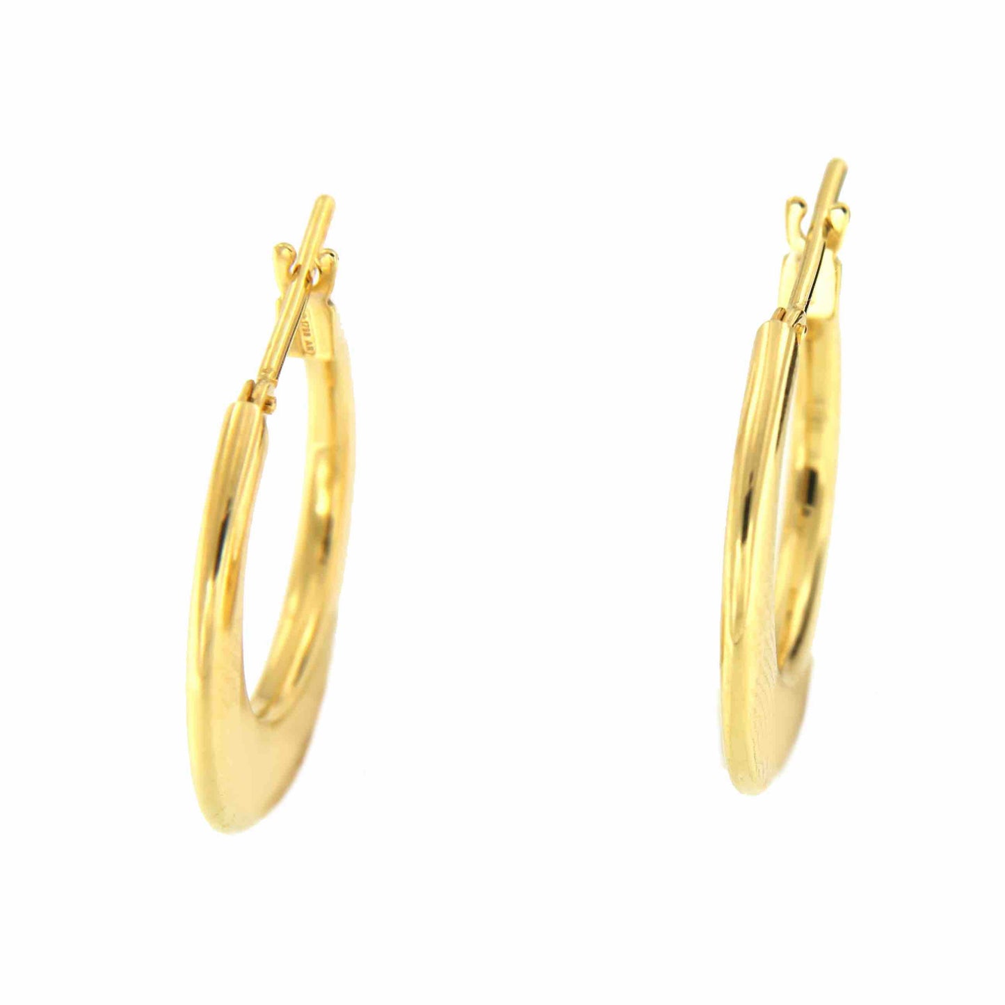 Argollas de oro redondeadas YASIN en 18 kilates aplanadas - Roman Joyero