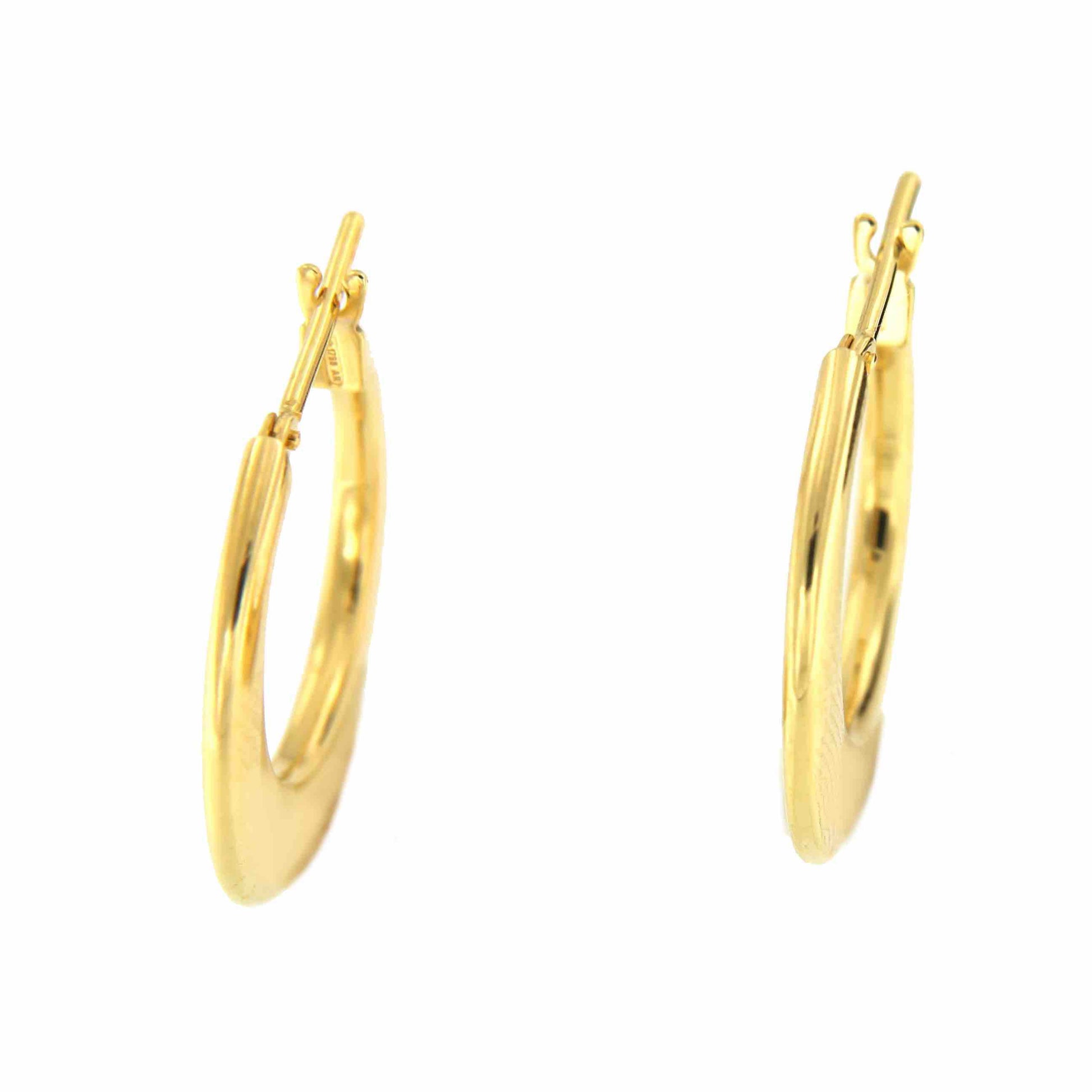Argollas de oro redondeadas YASIN en 18 kilates aplanadas - Roman Joyero