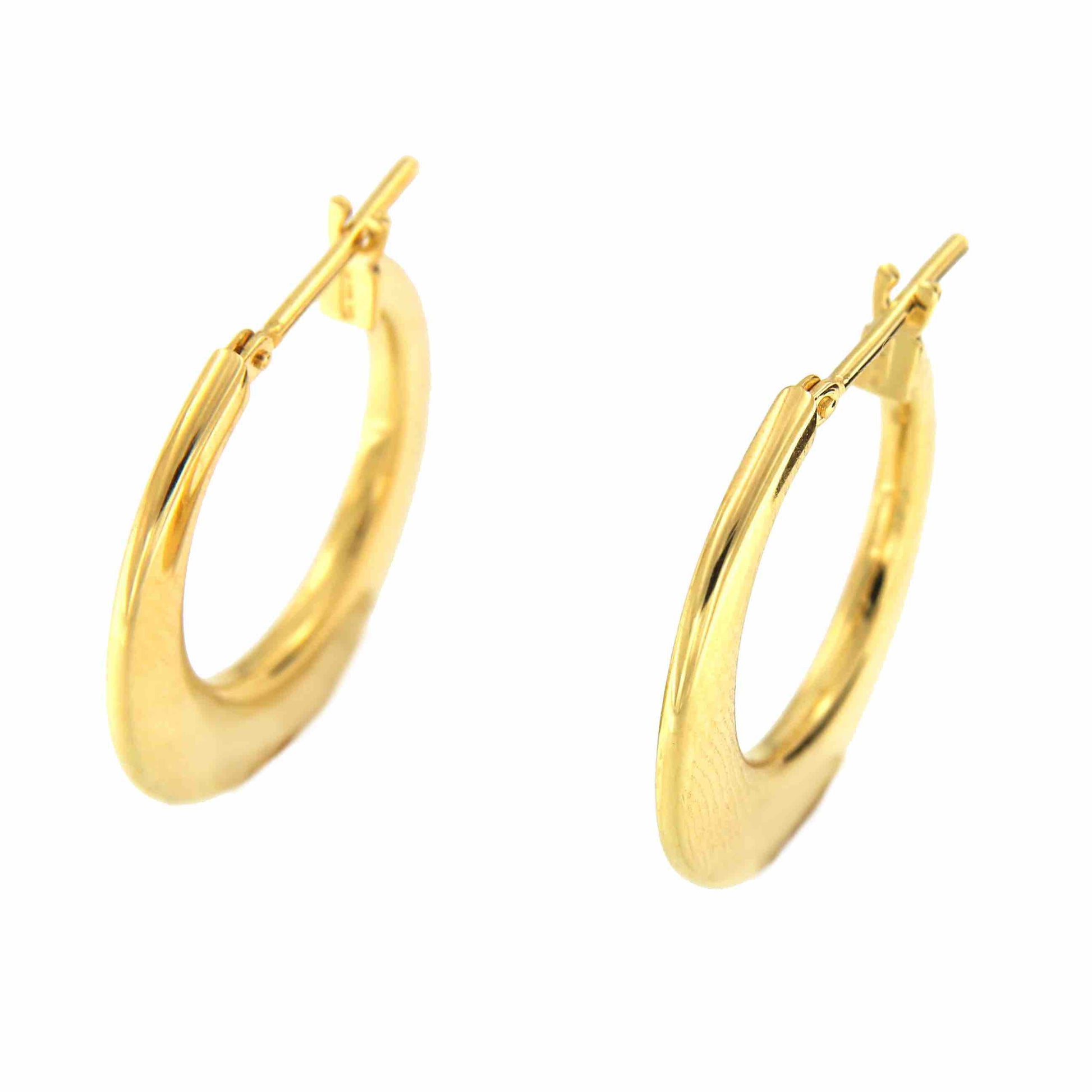 Argollas de oro redondeadas YASIN en 18 kilates aplanadas - Roman Joyero