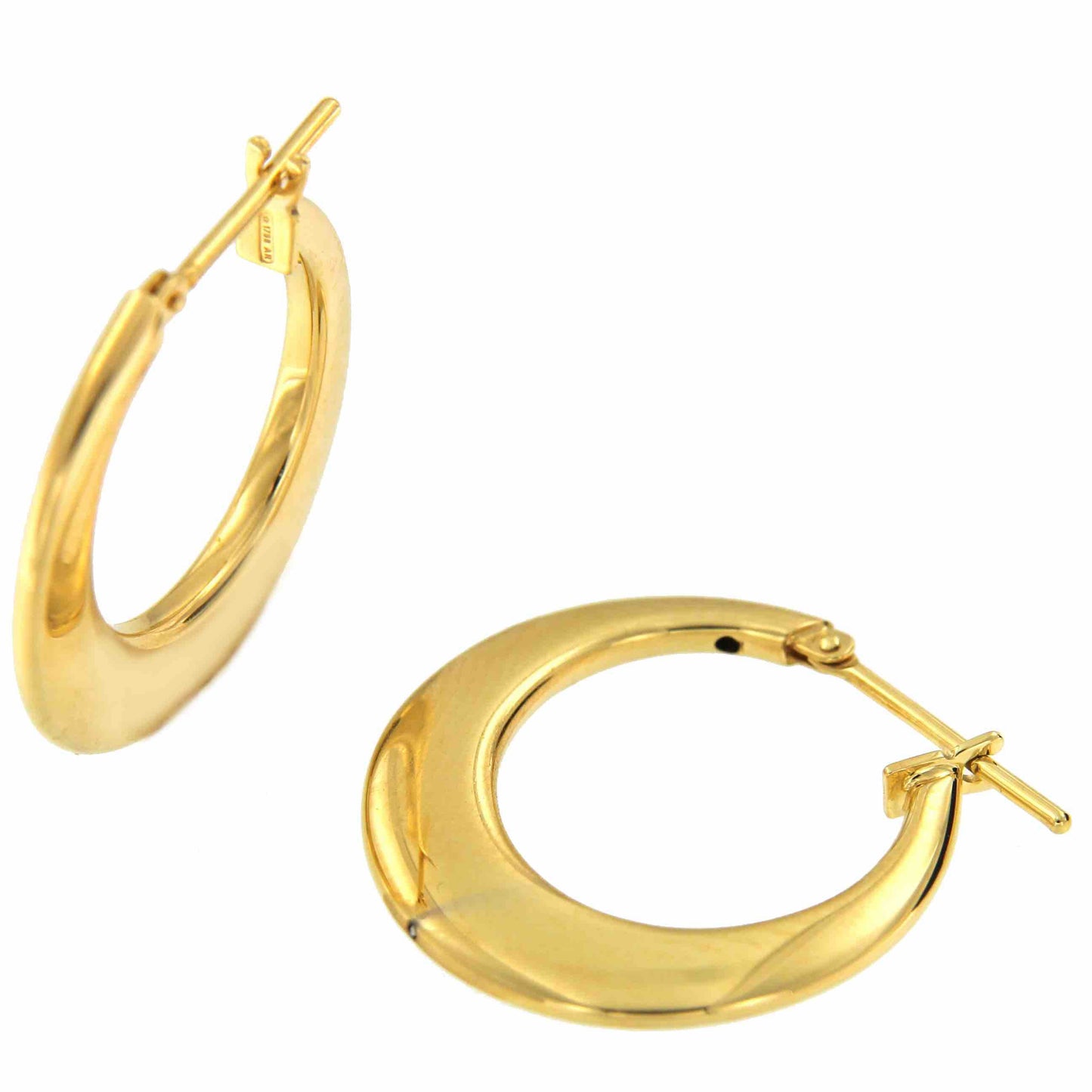 Argollas de oro redondeadas YASIN en 18 kilates aplanadas - Roman Joyero