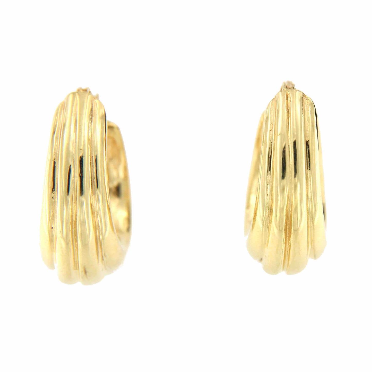 Pendientes de aros DURUM en oro amarillo 18 kts con volumen. - Roman Joyero