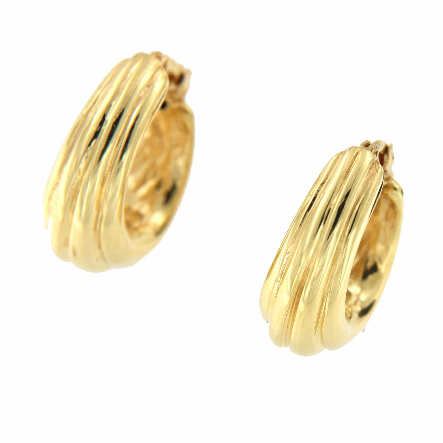 Pendientes de aros DURUM en oro amarillo 18 kts con volumen. - Roman Joyero