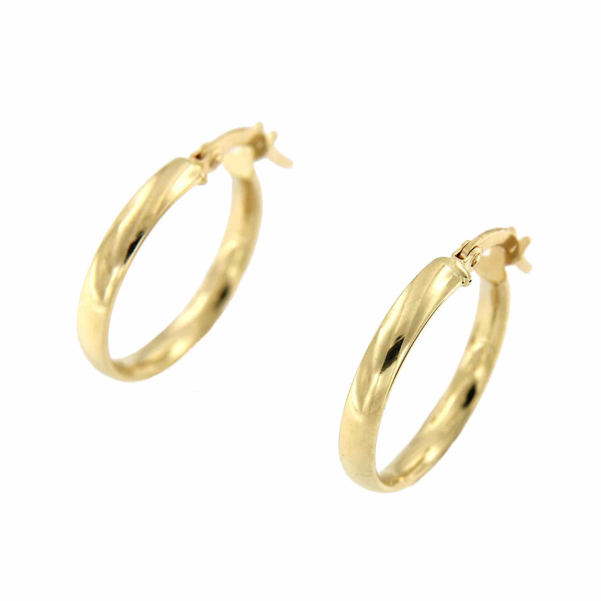Argollas oro amarillo MERT huecas en 18 kilates muy ligeras - Roman Joyero