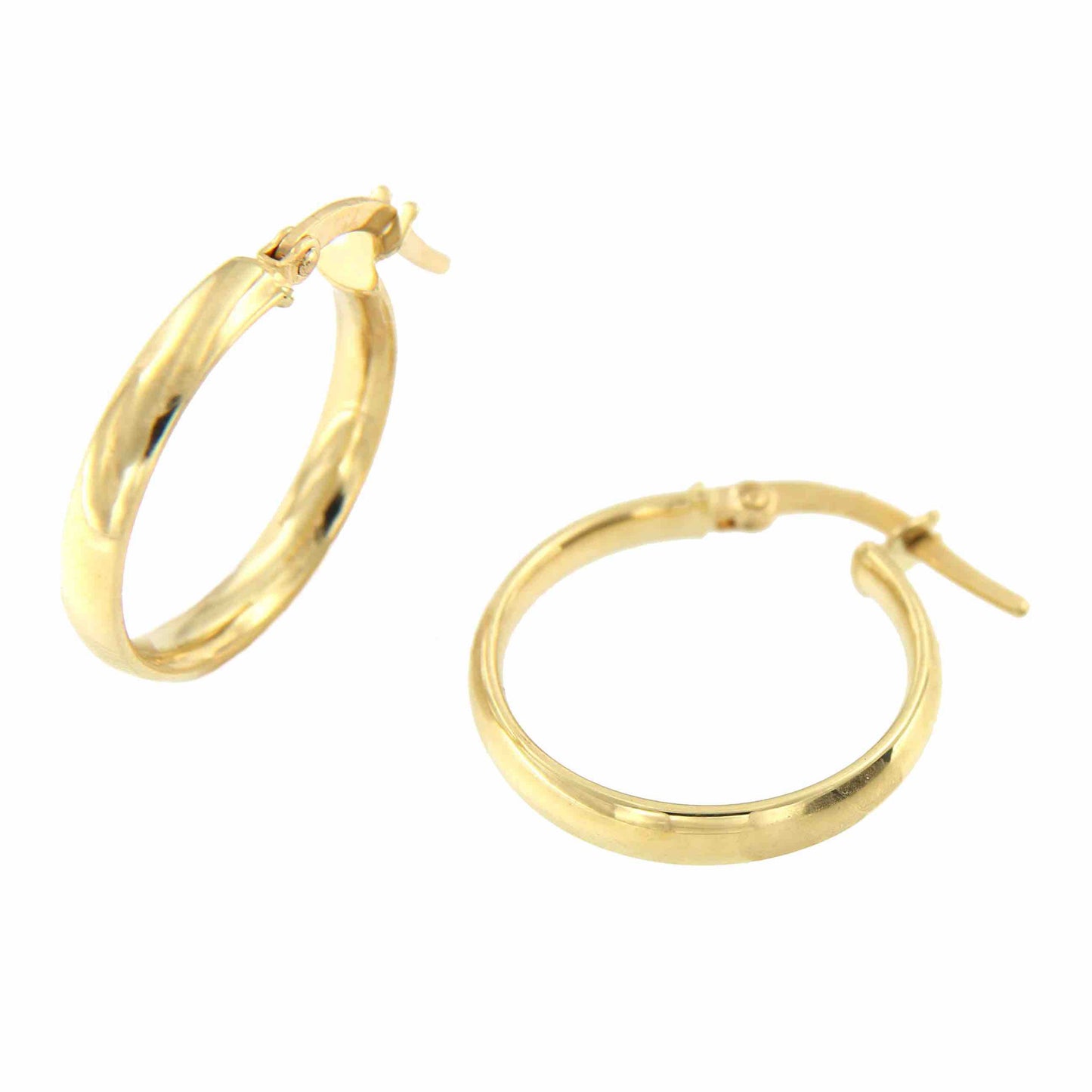 Argollas oro amarillo MERT huecas en 18 kilates muy ligeras - Roman Joyero