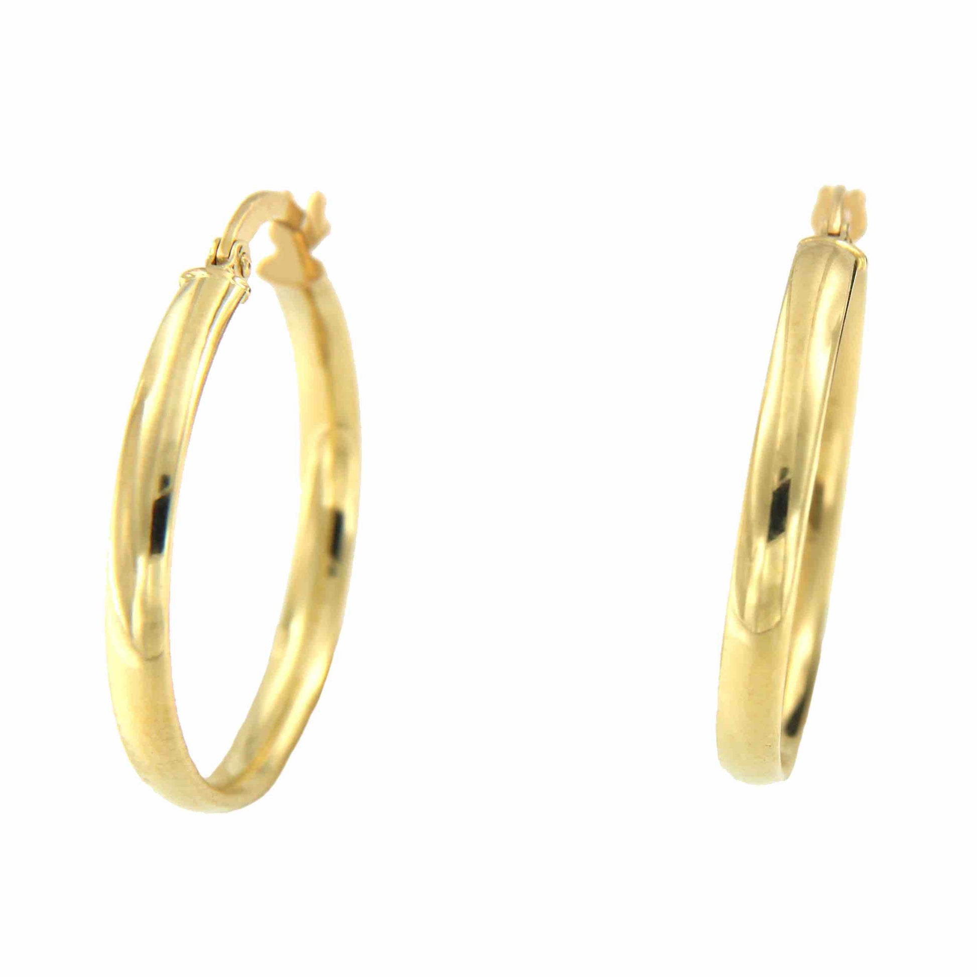 Argollas oro amarillo SAFIR huecas en 18 kilates muy ligeras - Roman Joyero