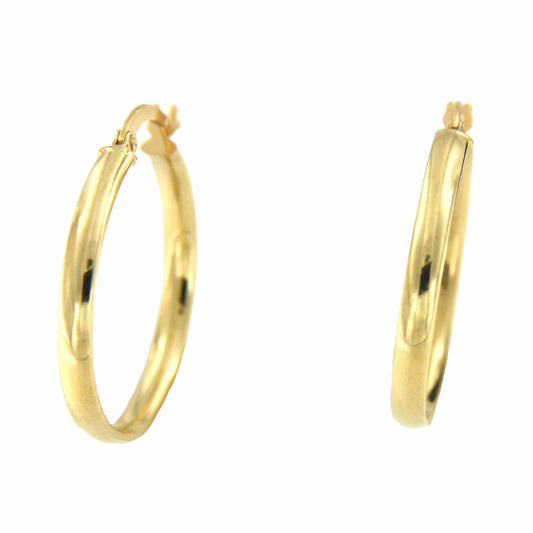 Argollas oro amarillo SAFIR huecas en 18 kilates muy ligeras - Roman Joyero