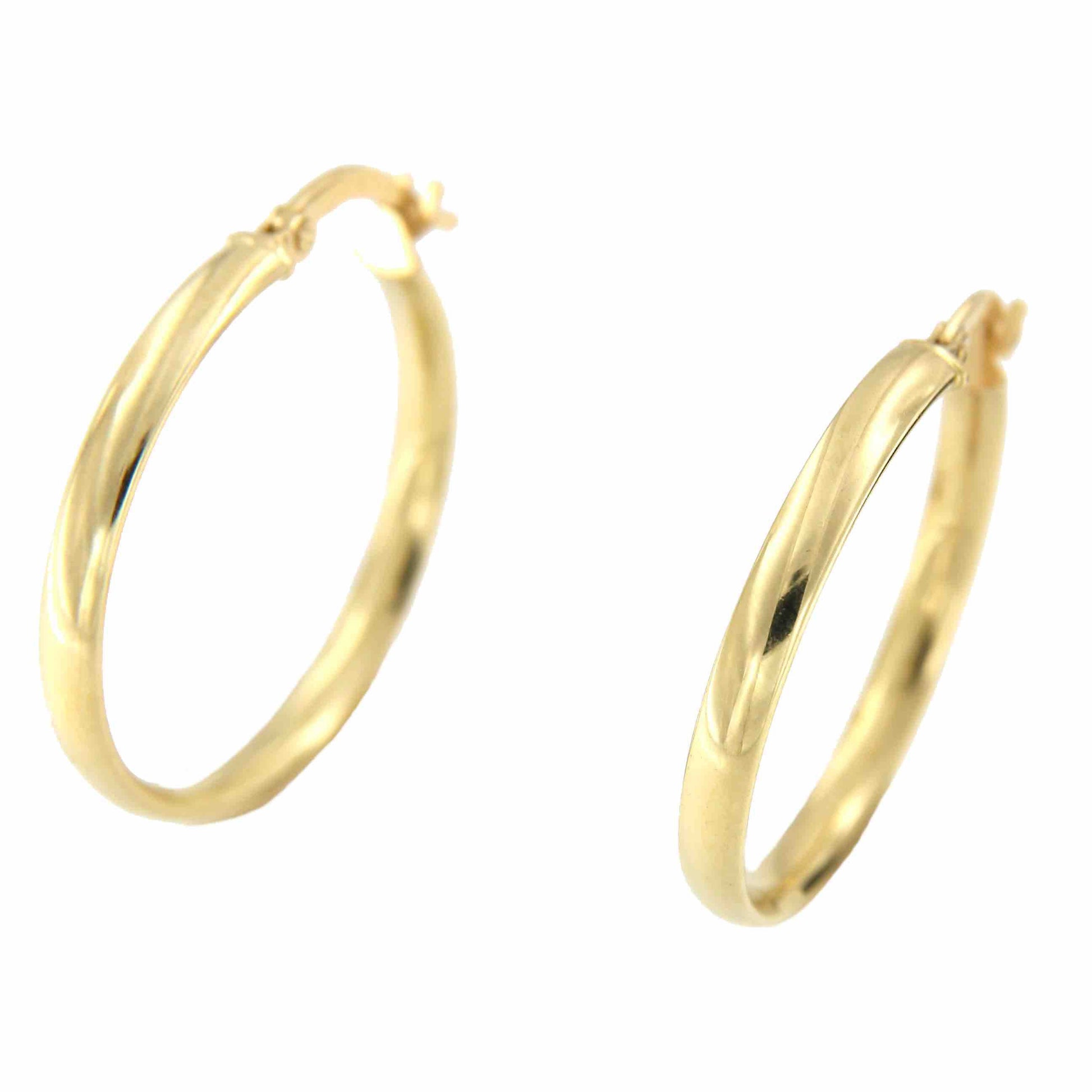 Argollas oro amarillo SAFIR huecas en 18 kilates muy ligeras - Roman Joyero