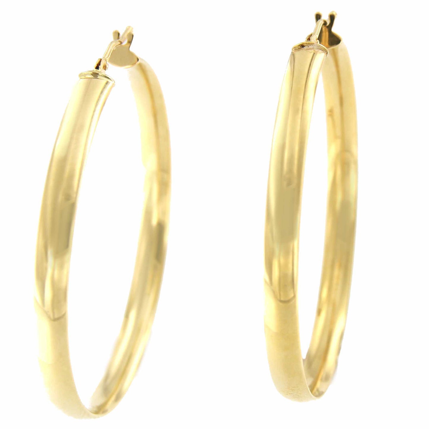 Argollas oro amarillo TUVAL huecas en 18 kilates muy ligeras - Roman Joyero