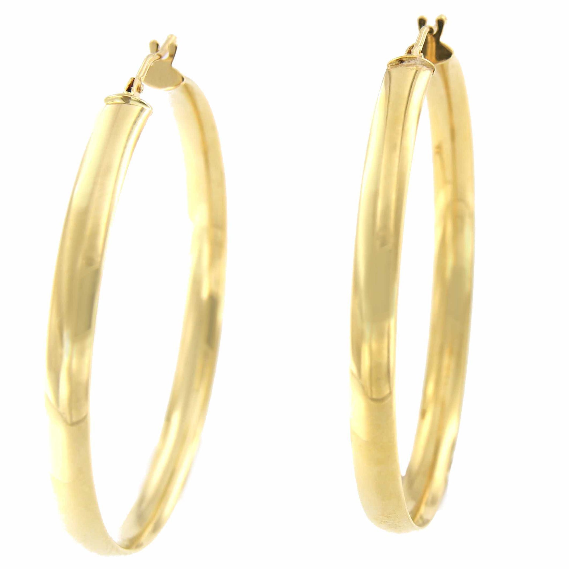 Argollas oro amarillo TUVAL huecas en 18 kilates muy ligeras - Roman Joyero