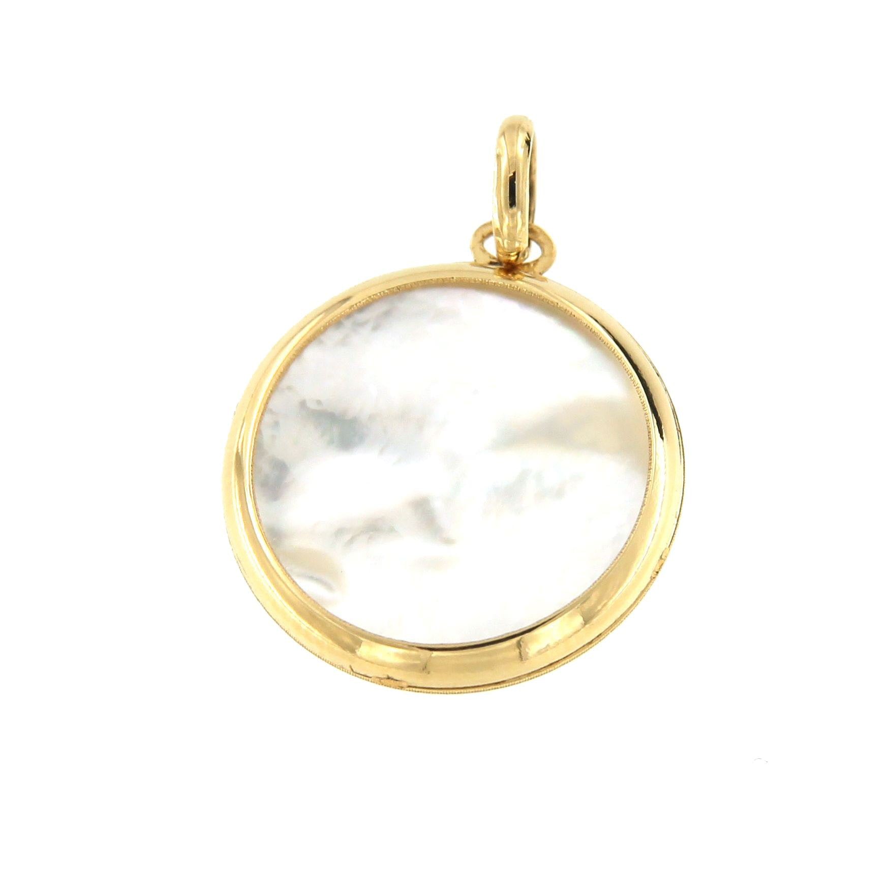 Colgante de la vida FIRAT en oro amarillo y blanco con nácar. - Roman Joyero