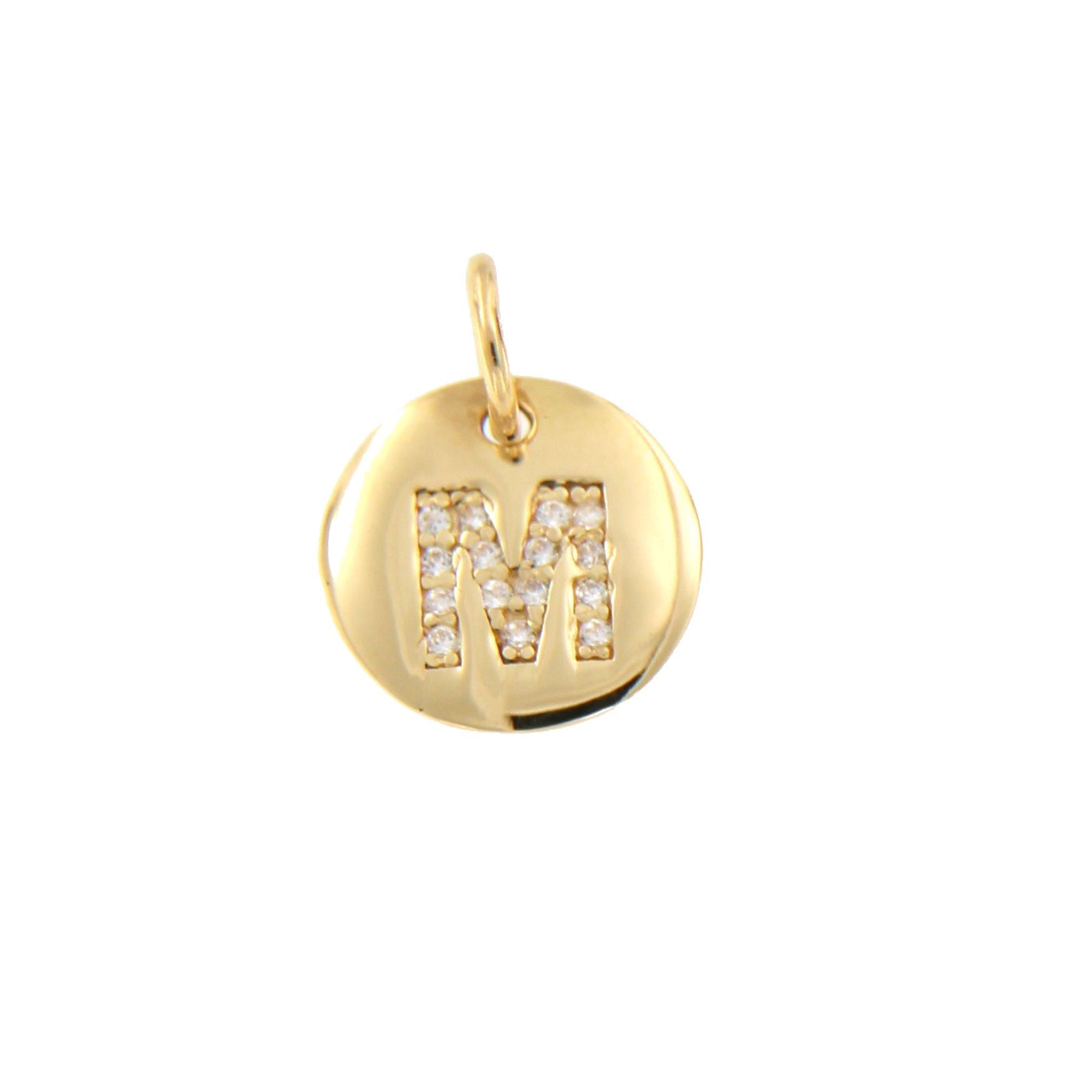 Colgantes letras LEVENT oro amarillo de 18 kilates y circonitas