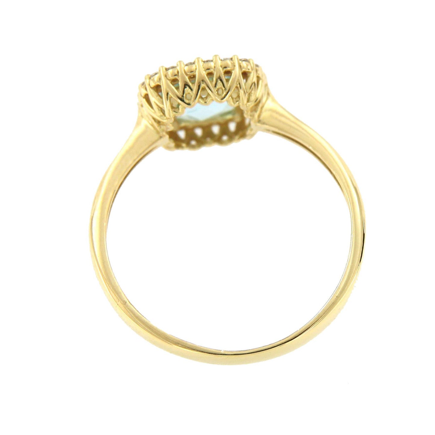 Anillo CEYLAN en oro amarillo 18kt cuarzo azul y circonitas - Roman Joyero